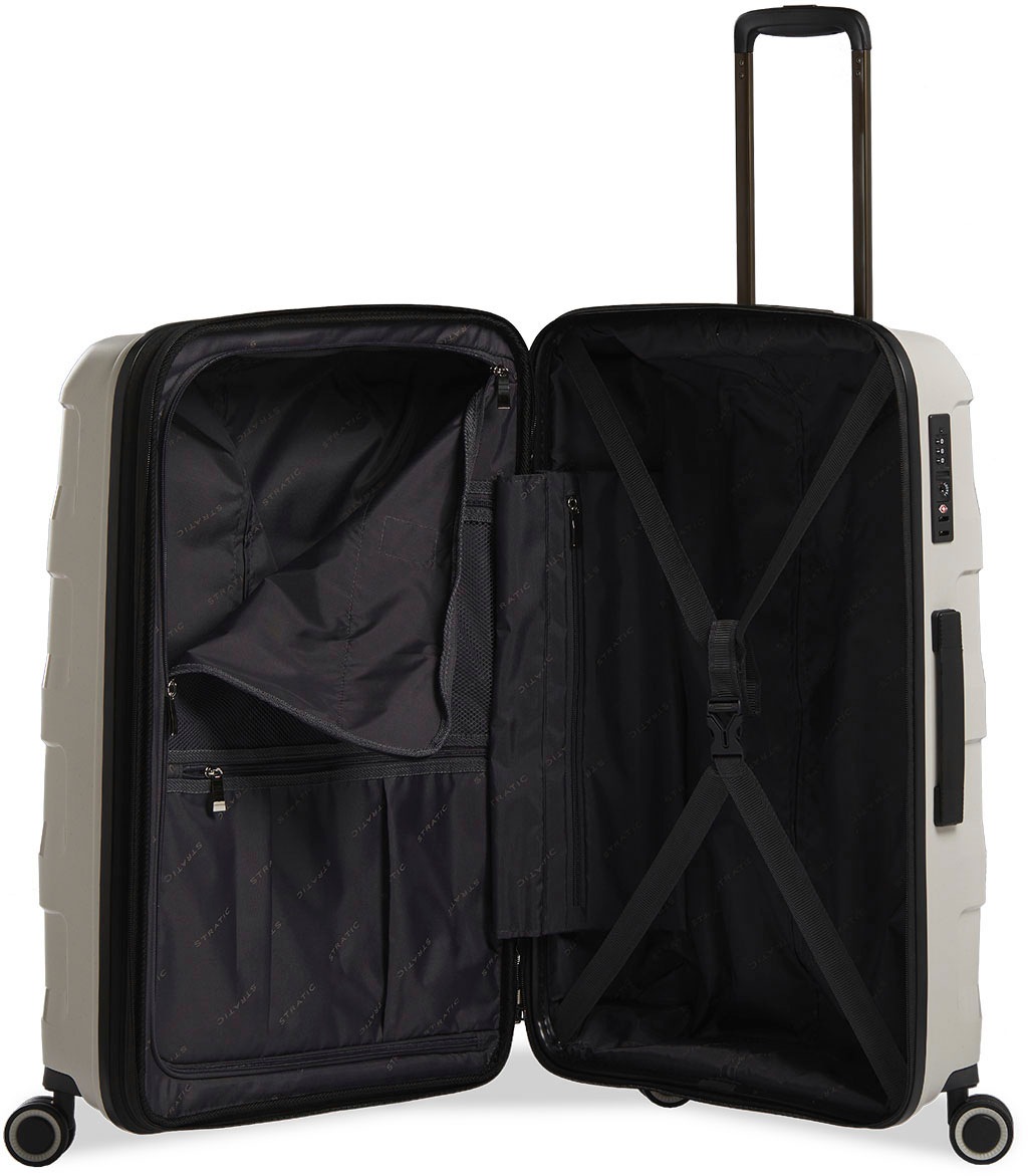 Stratic Hartschalen-Trolley »Straw + M, beige«, 4 Rollen, Reisekoffer Reisegepäck Aufgabegepäck TSA-Zahlenschloss