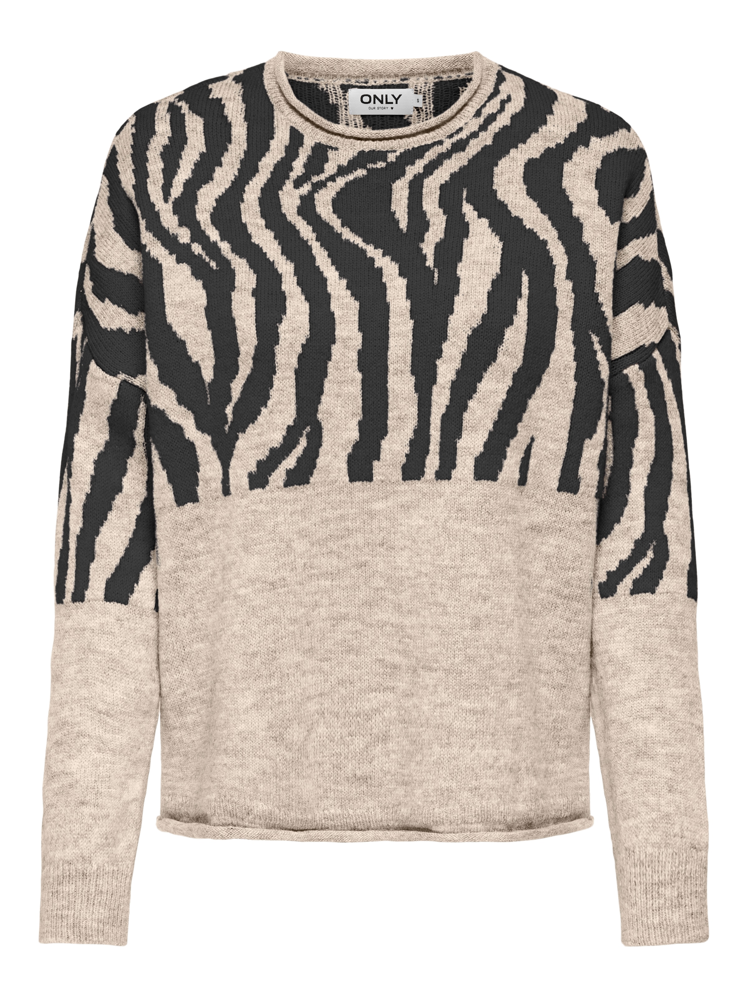 ONLY Rundhalspullover »ONLJADE ZEBRA LS O-NECK CC KNT«