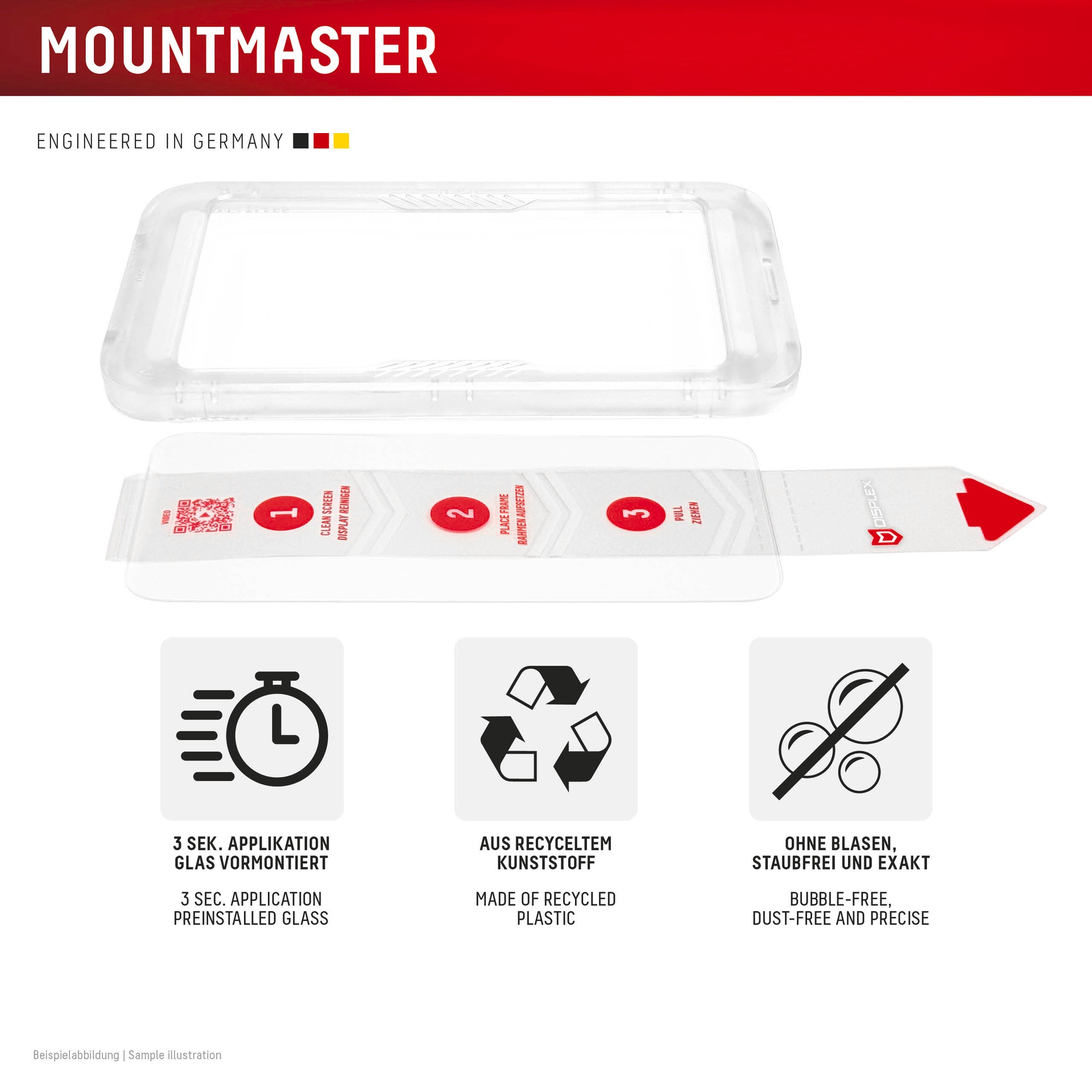 Displex Displayschutzglas »Real Glass Screen Protector mit MountMaster« für Google Pixel 10a Displayschutzfolie, Schutzfolie, Bildschirmschutz, kratz- & stoßfest