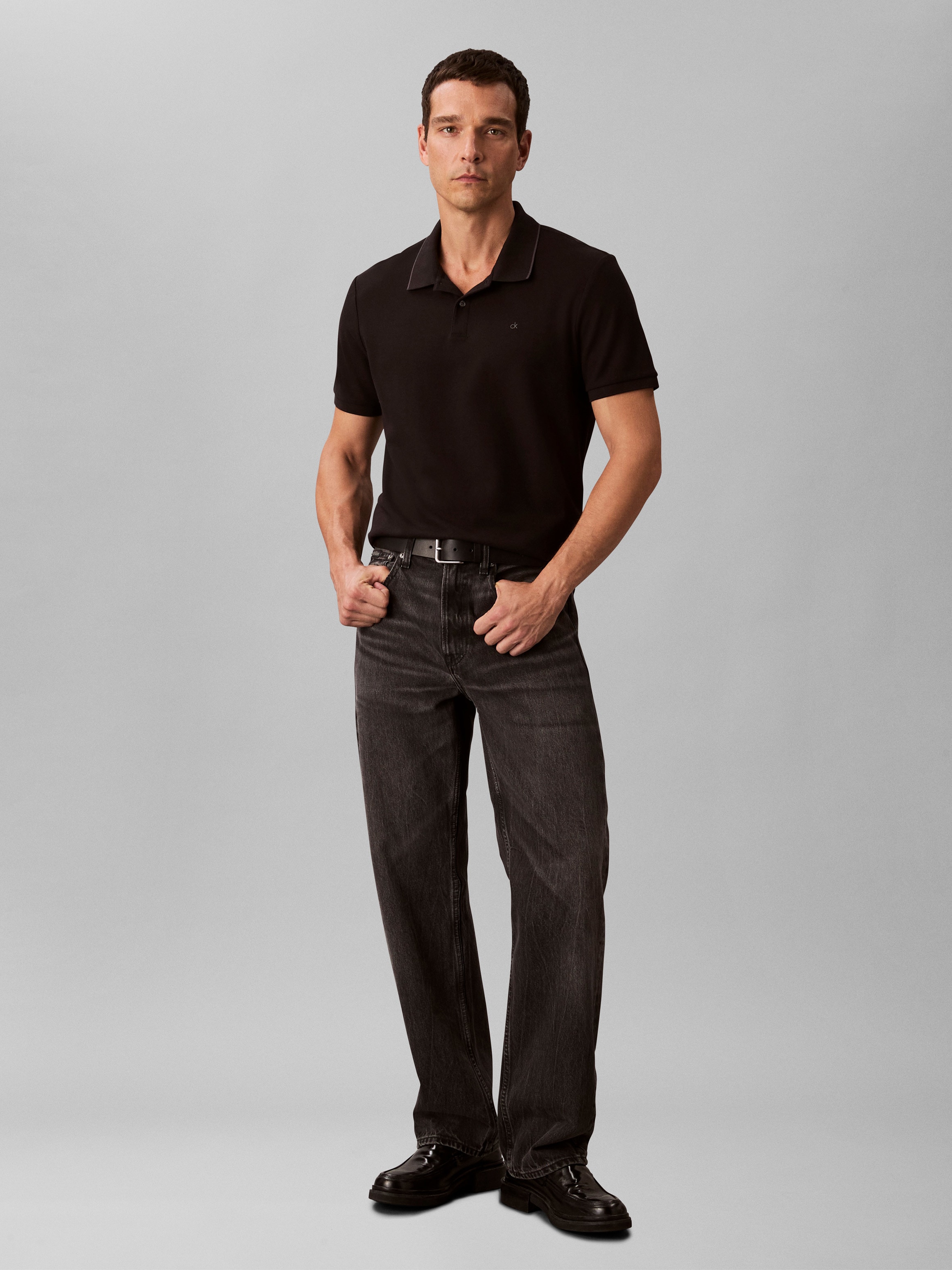 Calvin Klein Poloshirt »SS RFND PQ TPPD CLSS«, Mit Rundhalsausschnitt