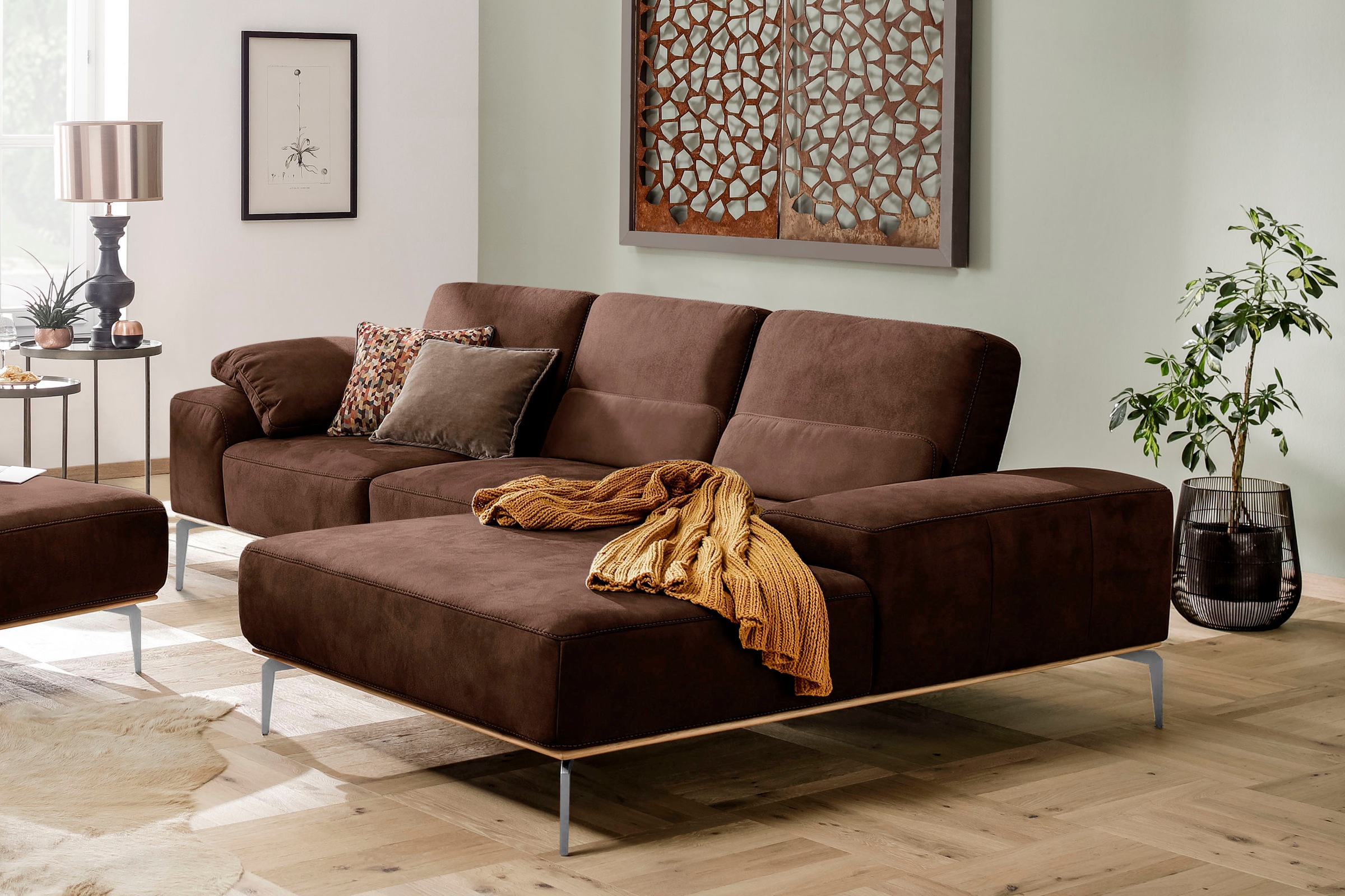 W.SCHILLIG Ecksofa "run, Designsofa mit tollem Sitzkomfort, L-Form", mit el günstig online kaufen