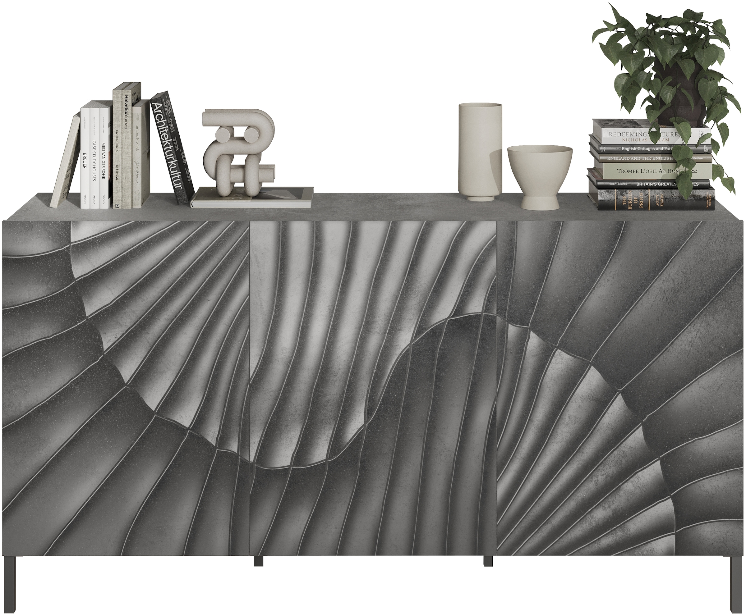 INOSIGN Sideboard »Snake Breite 181 cm, moderne Kommode mit 3 Türen«, Anrichte mit viel Stauraum, Front mit besonderem Siebdruck