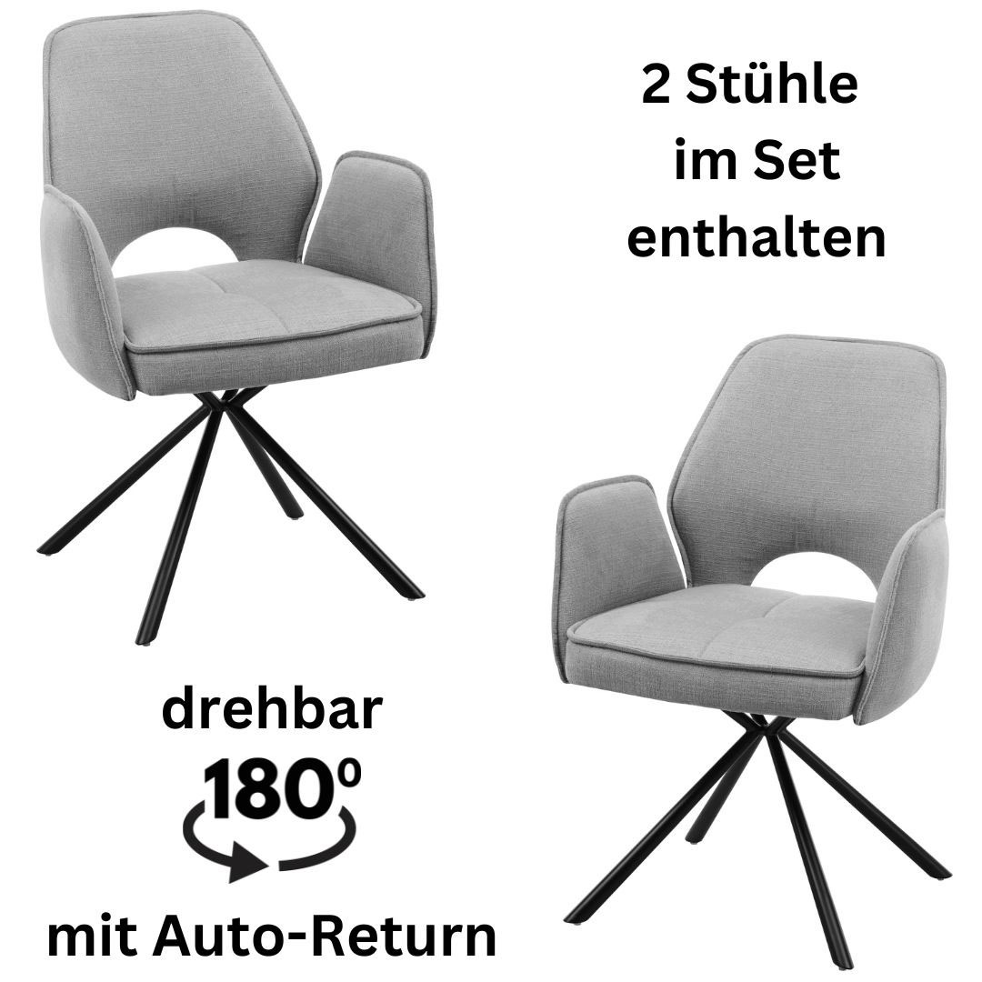 Stolkom Armlehnstuhl »Nele«, (Set), 2 St., Stoffbezug, 180 grad drehbar mit günstig online kaufen