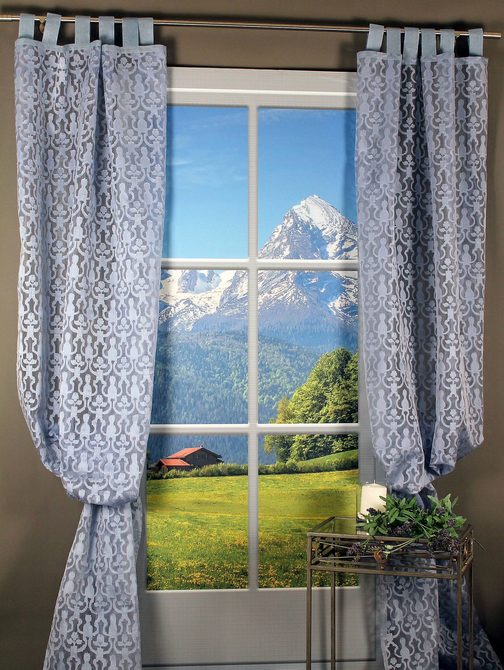 HOSSNER - ART OF HOME DECO Gardine »Blausee«, (1 St.), Schlaufenschal mit f günstig online kaufen