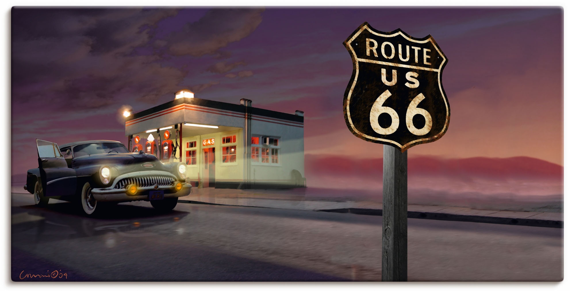 Artland Wandbild »Route 66«, Bilder von Amerika, (1 St.), als Leinwandbild günstig online kaufen