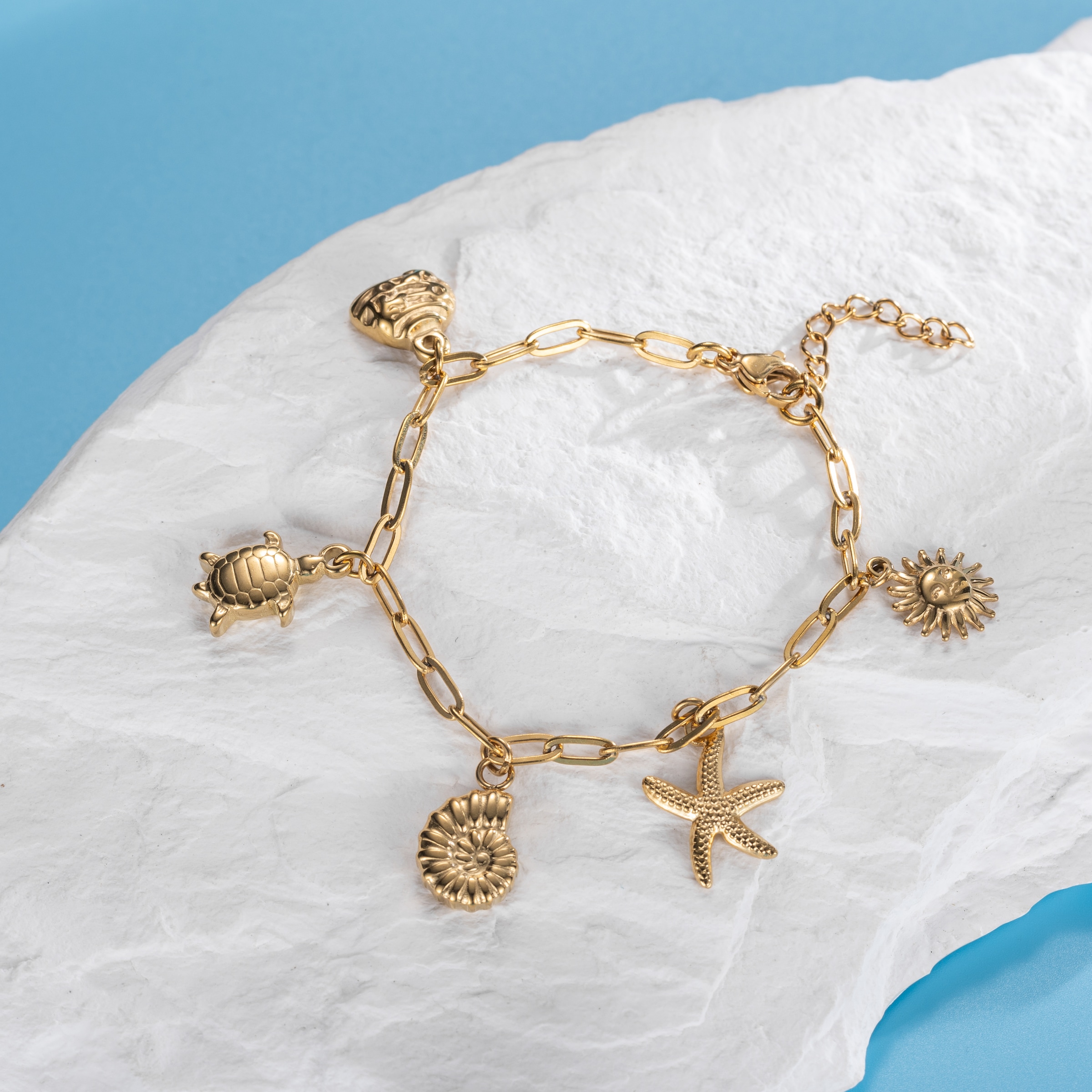 Firetti Bettelarmband »Schmuck Geschenk Edelstahl Armschmuck Armkette Ocean«