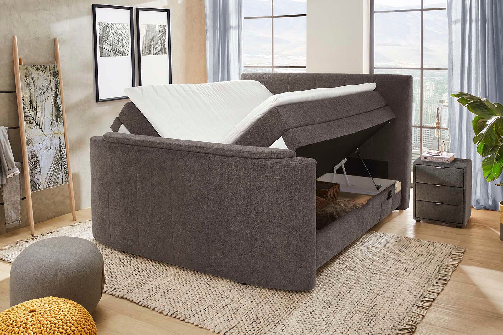 Jockenhöfer Gruppe Boxspringbett »Bel Air«, mit versenkbarem TV-Lift (für bis zu 40 Zoll), Fernbedienung und Bettkasten/Stauraum