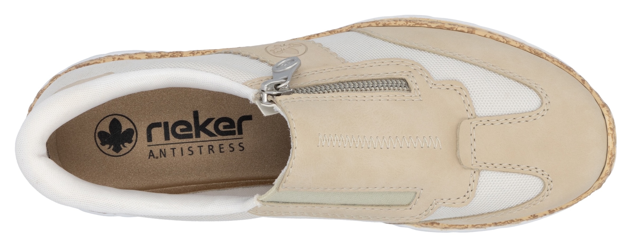 Rieker Slip-On Sneaker, Halbschuh, Freizeitschuh, mit Reißverschluss und MemoSoft-Innensohle