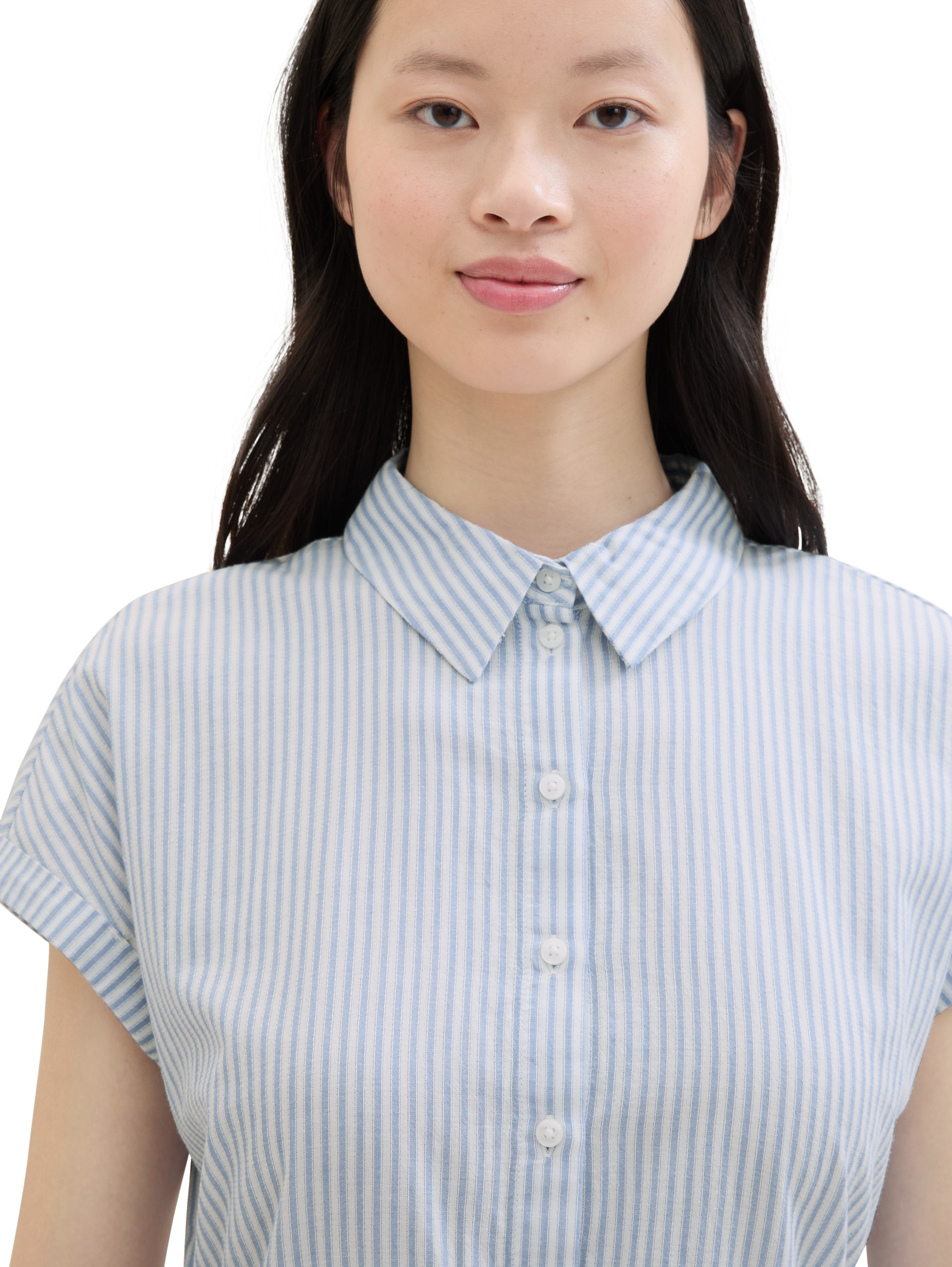 TOM TAILOR Denim Hemdblusenkleid, im Streifendessin