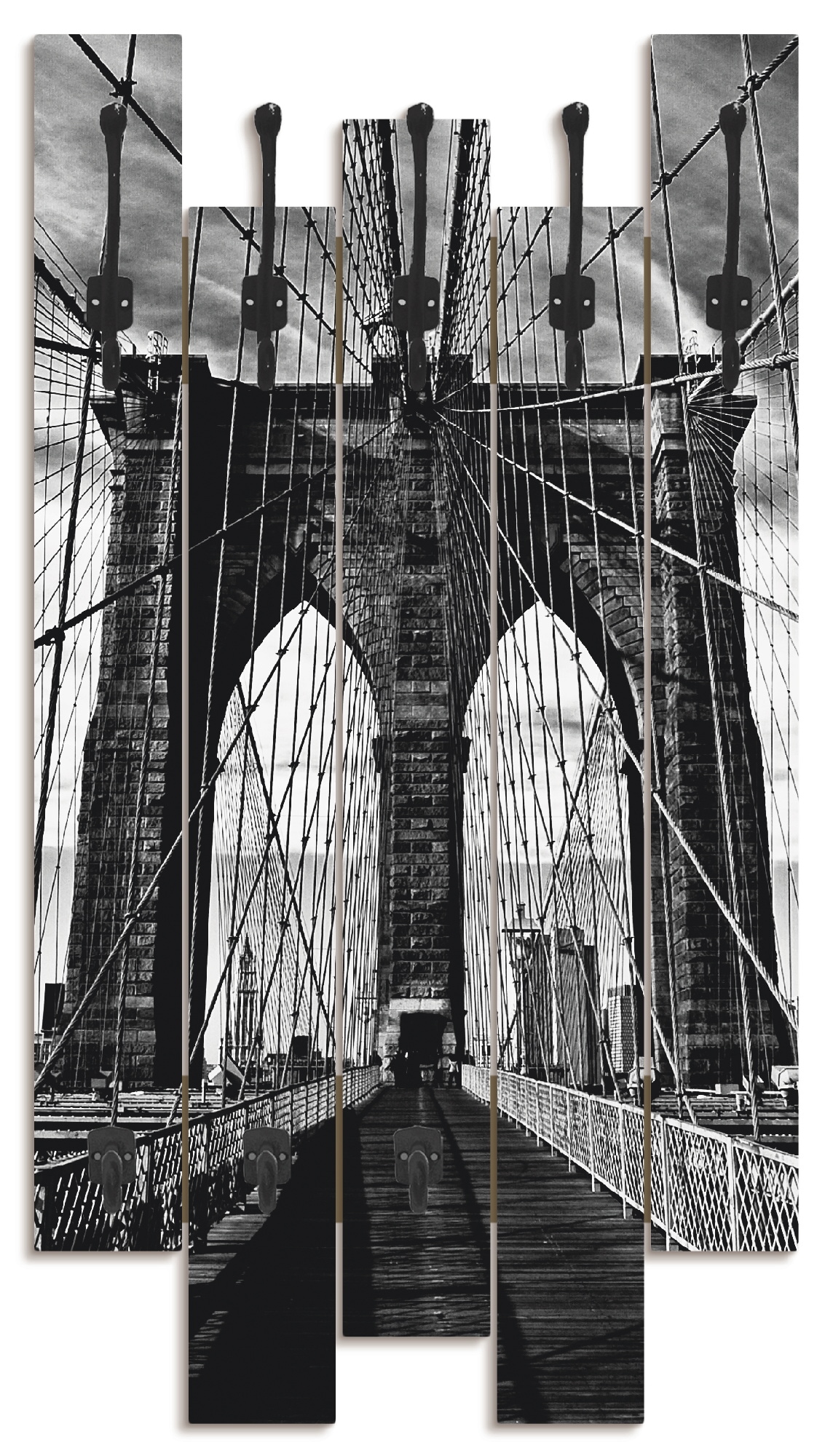 Artland Garderobenleiste »Brooklyn Bridge - schwarz/weiss«, teilmontiert