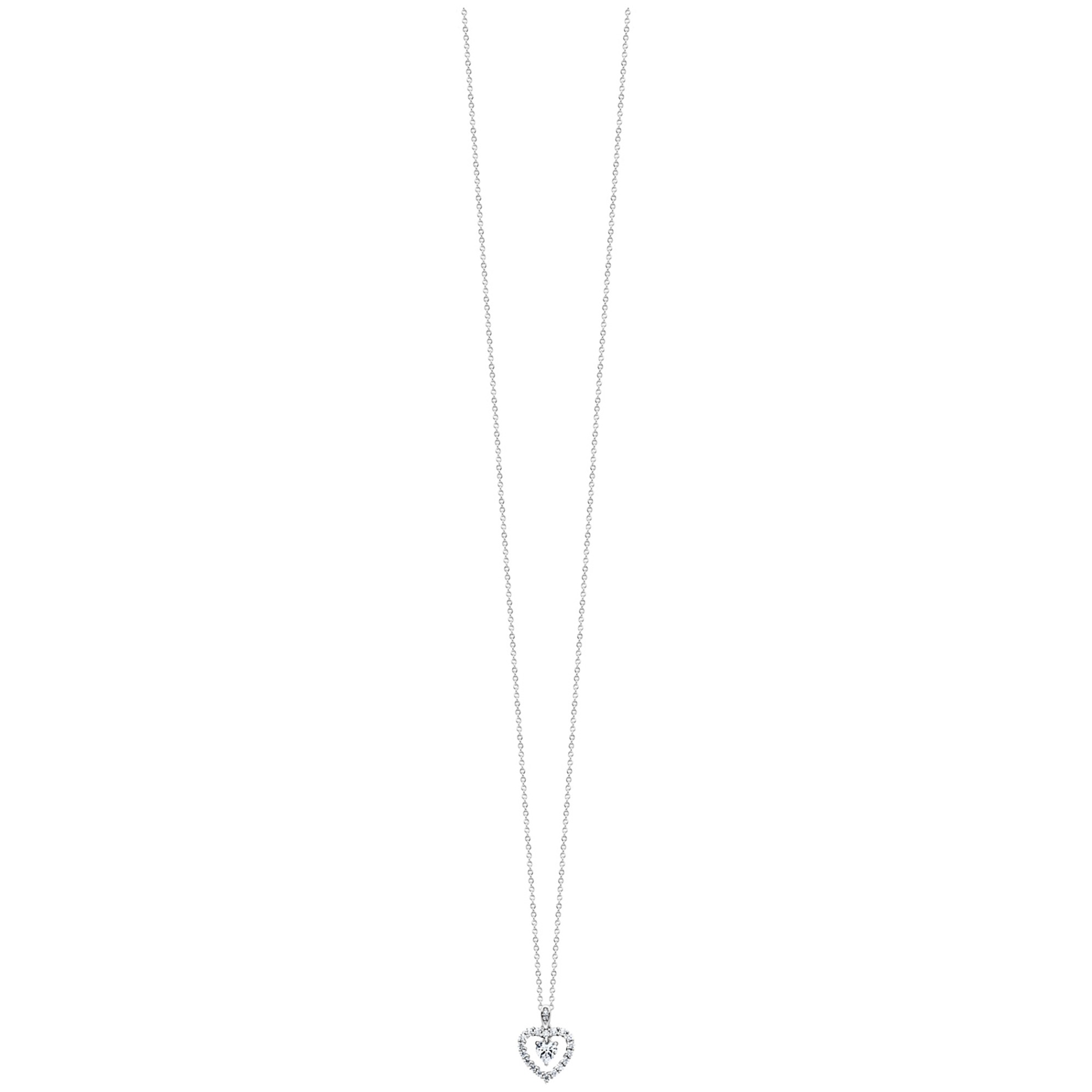 Julie Julsen Kette mit Anhänger »925/- Sterling Silber rhodiniert Herz mit Zirkonia weiß«