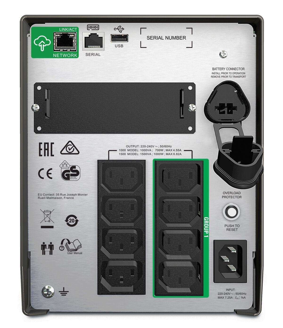 APC USV-Anlage »APC Smart-UPS SMT1000IC – 8x C13, USB, SmartConnect, 1000VA«
