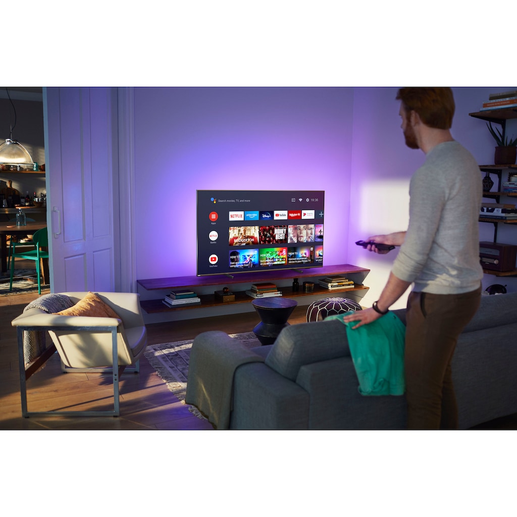 Philips LED-Fernseher »50PUS8106/12«, 126 cm/50 Zoll, 4K Ultra HD, Android TV-Smart-TV, 3-seitiges Ambilight