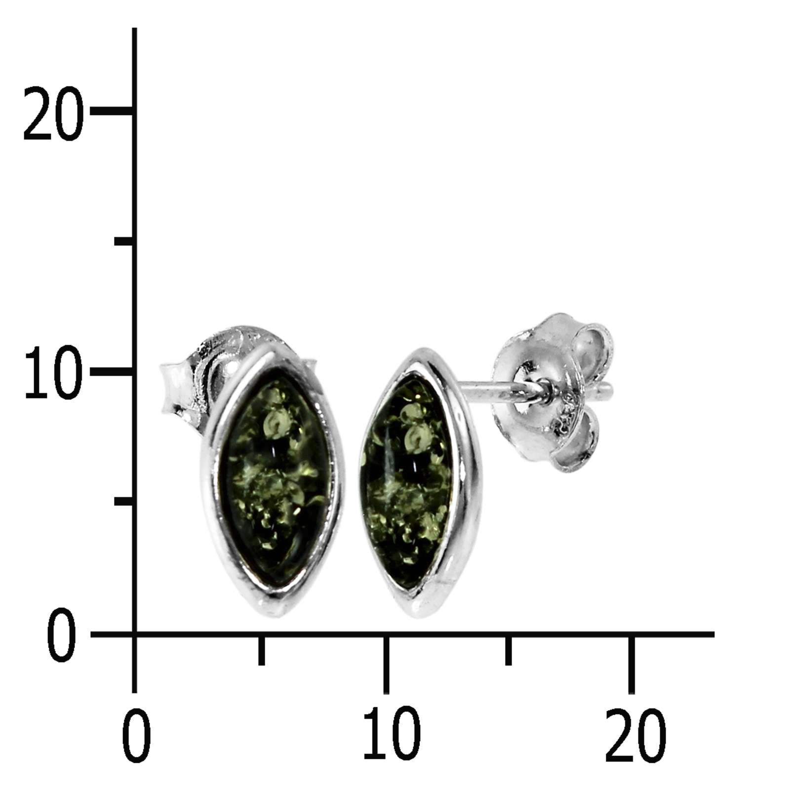 OSTSEE-SCHMUCK Paar Ohrstecker »Ostsee-Schmuck Ohrstecker Alwa grün Ohrstecker Alwa grün«, (2 tlg.)