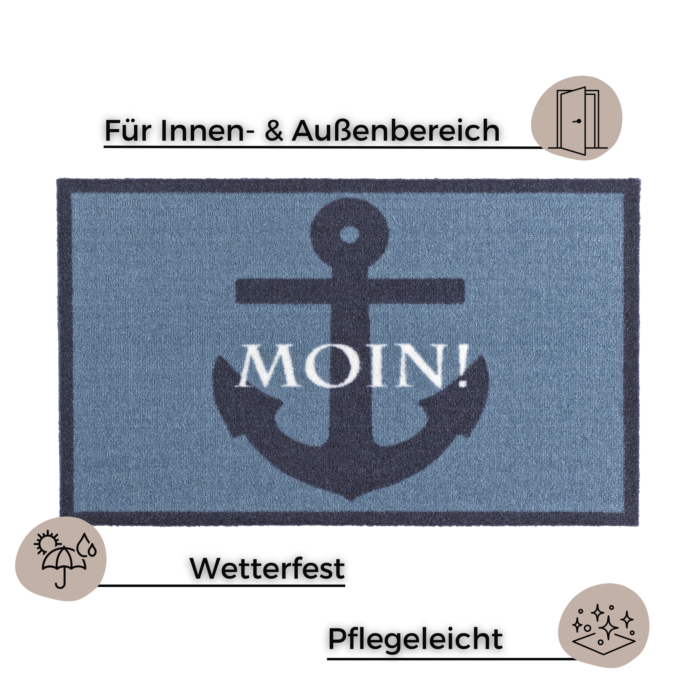 HANSE Home Fußmatte »Moin«, rechteckig, 7 mm Höhe, Waschbar, Schmutzfangmat günstig online kaufen