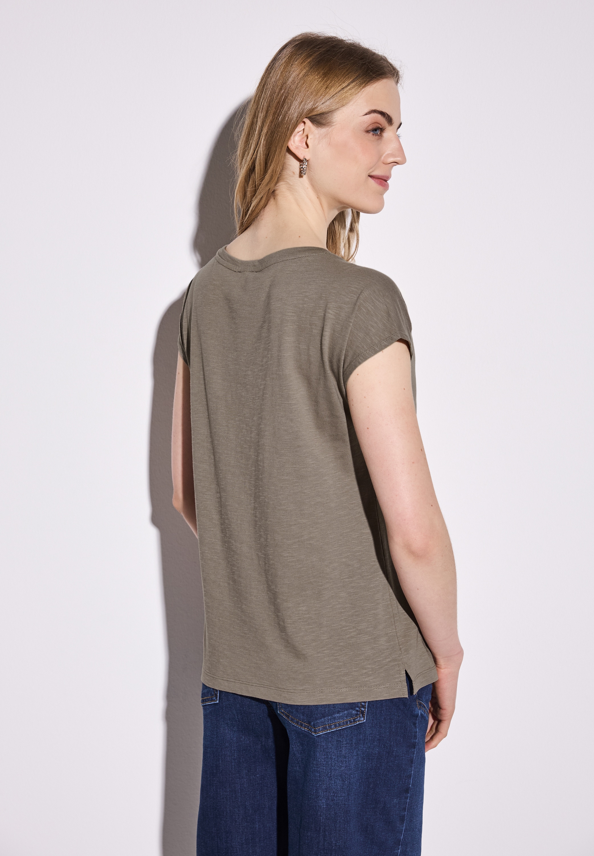 STREET ONE Shirttop, mit Raffung an der Schulter