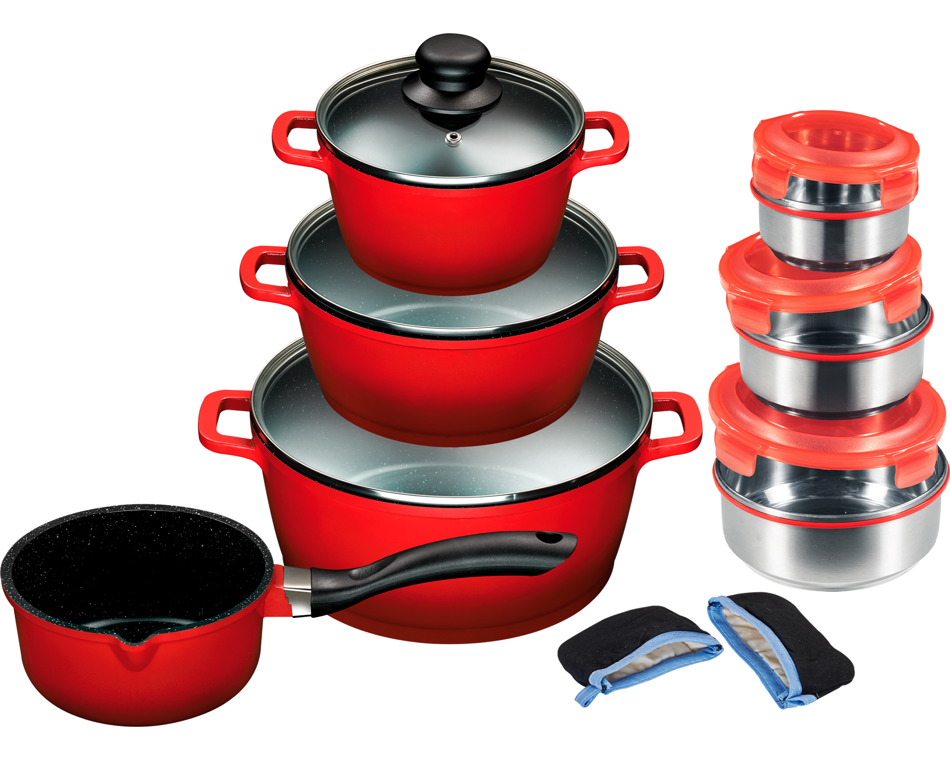 King Topf-Set "ALUGUSS", rot
