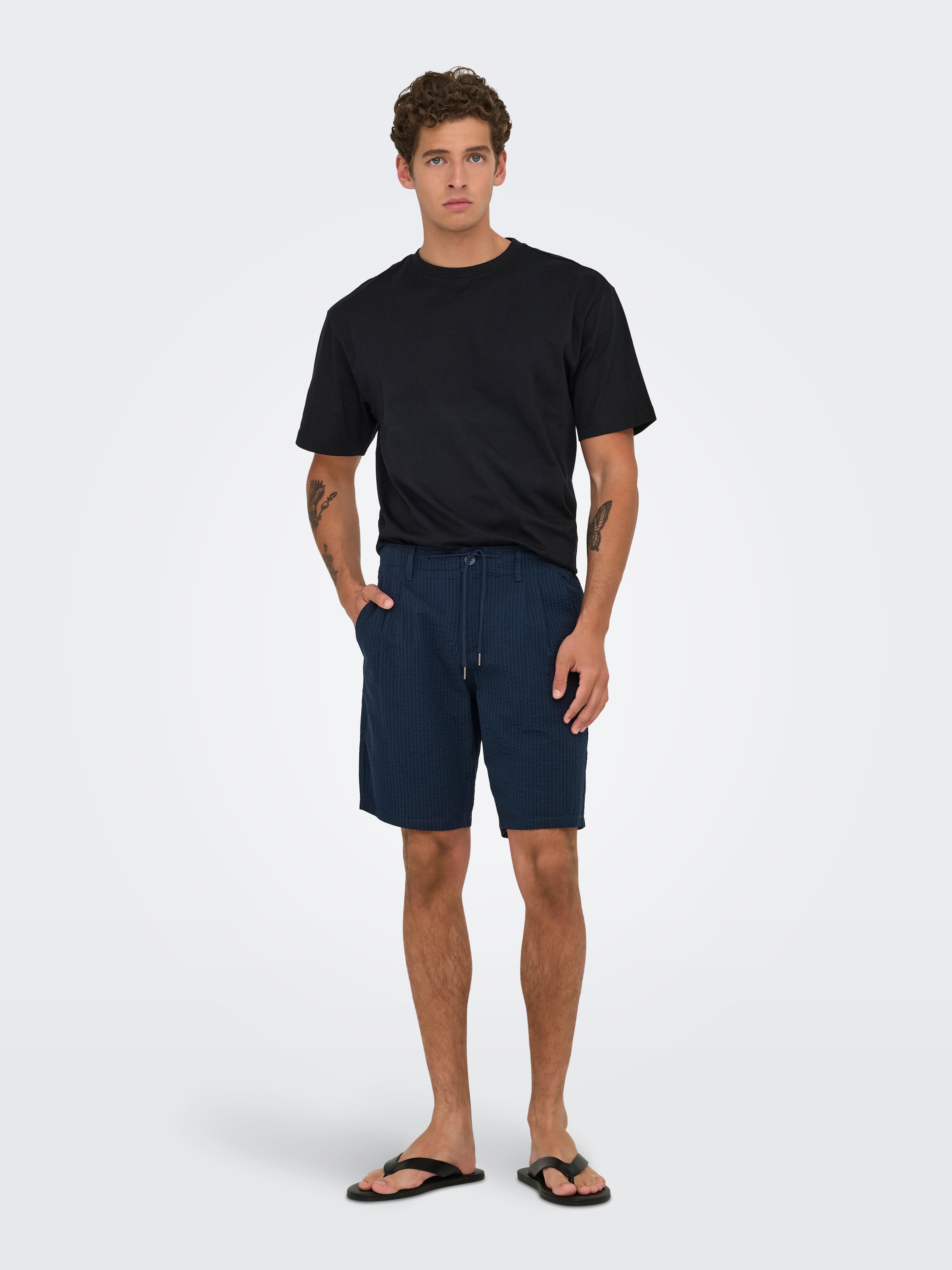 ONLY & SONS Shorts »ONSLEO LIFE 0009 SEERSUCKER SHORTS NOOS«