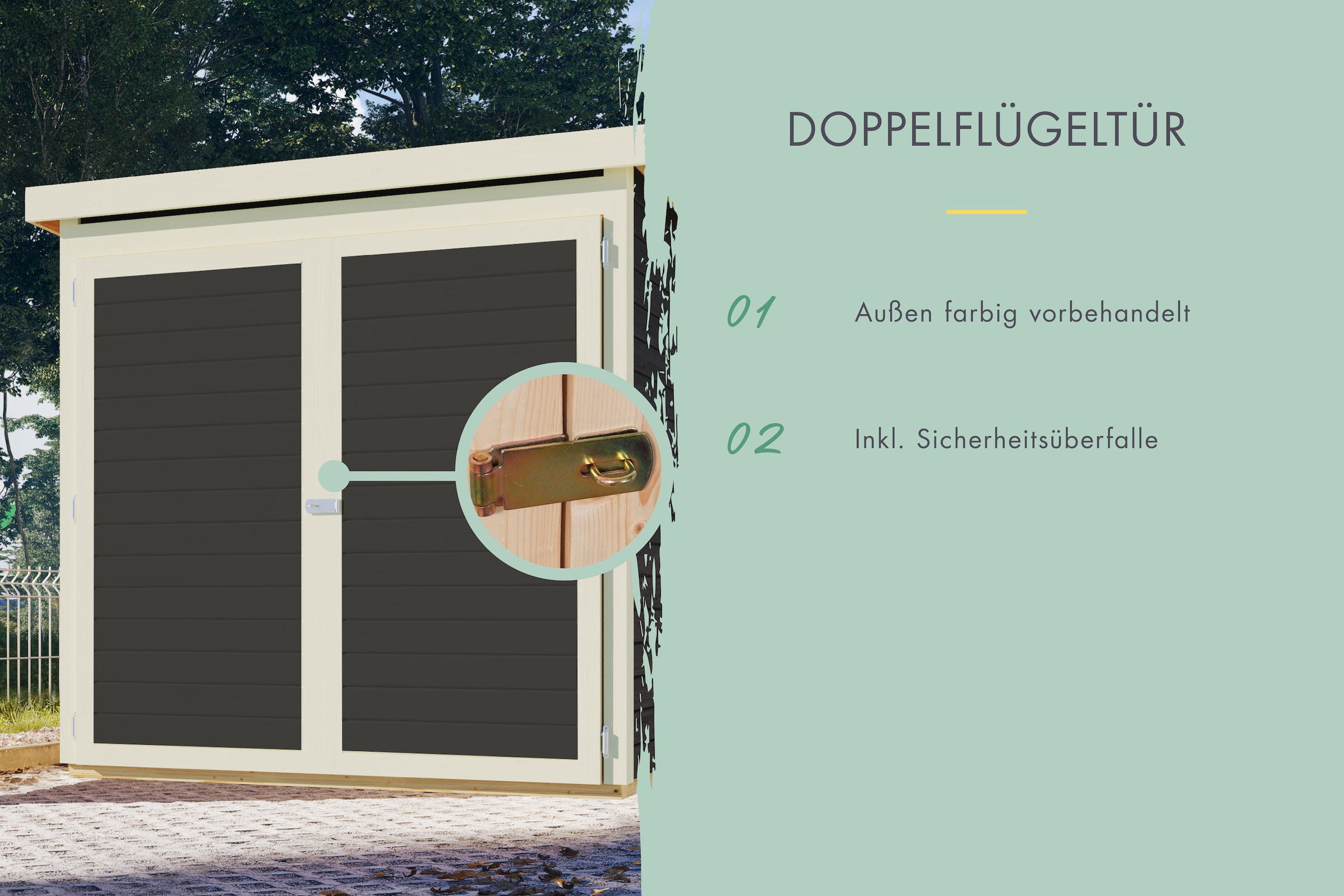 Karibu Fahrradbox »Fahrradgarage 4 Solar«, in verschiedenen Farben, mit Solarkit, BxTxH: 212,5x216,5x167 cm