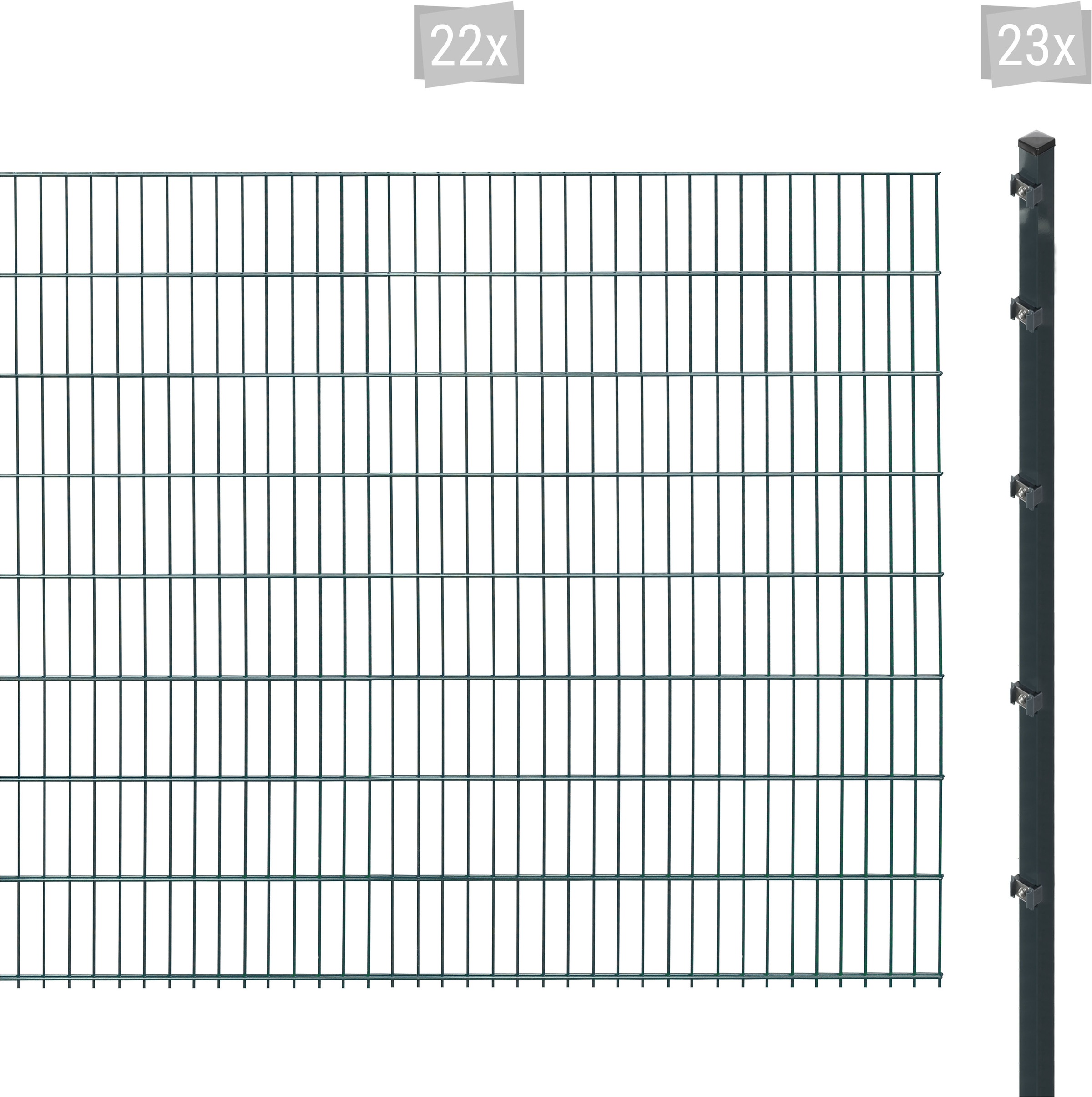 Arvotec Doppelstabmattenzaun »ESSENTIAL 163 zum Einbetonieren«, Zaunhöhe 163 cm, Zaunlänge 2 - 60 m