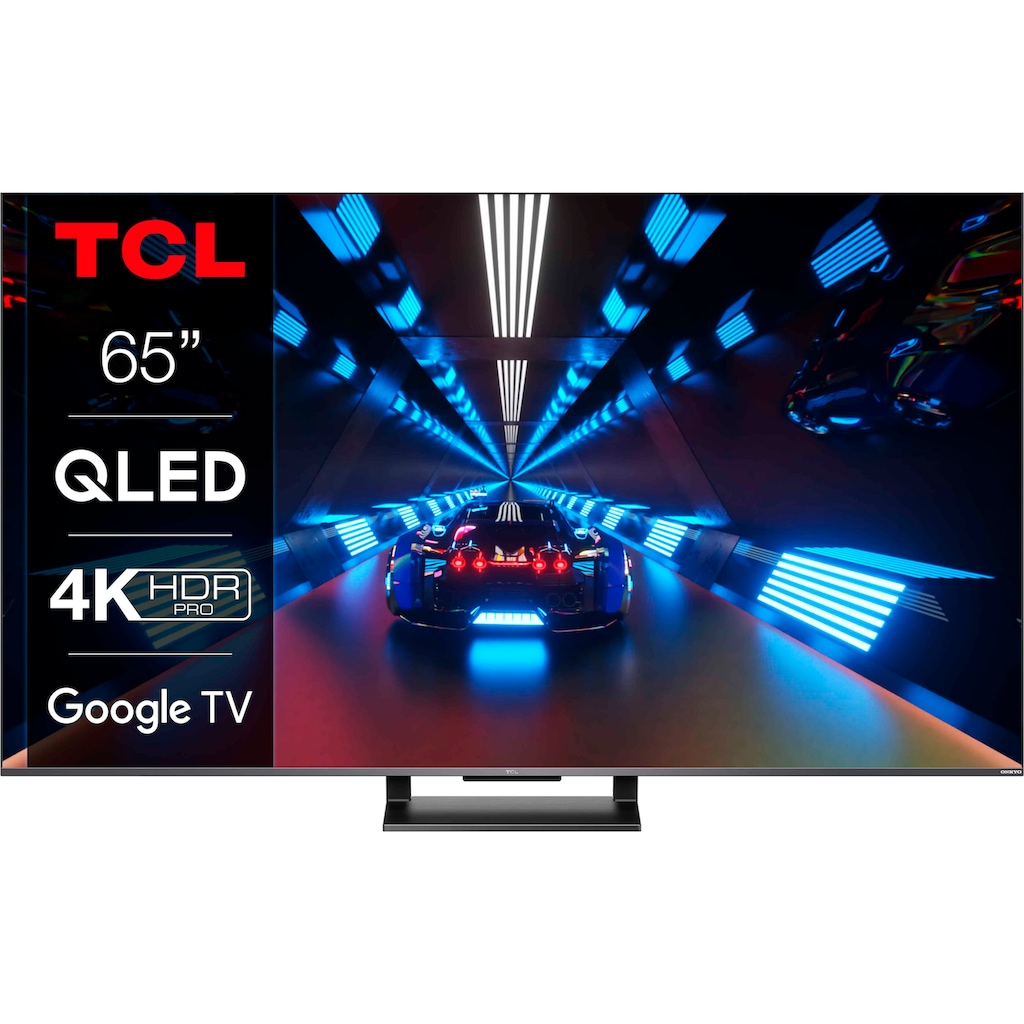 TCL QLED-Fernseher »65C731X1«, 164 cm/65 Zoll, 4K Ultra HD, Smart-TV-Google TV, 4K HDR Pro, Dolby Atmos, HDMI 2.1, Metallgehäuse, ONKYO-Sound