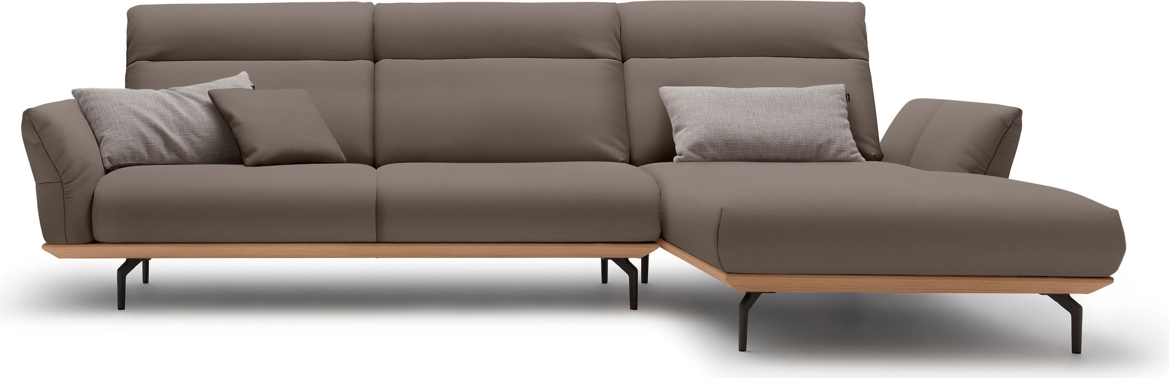Creation BY ROLF BENZ Ecksofa »CR.460«, Sockel in Eiche, Winkelfüße in Umbr günstig online kaufen