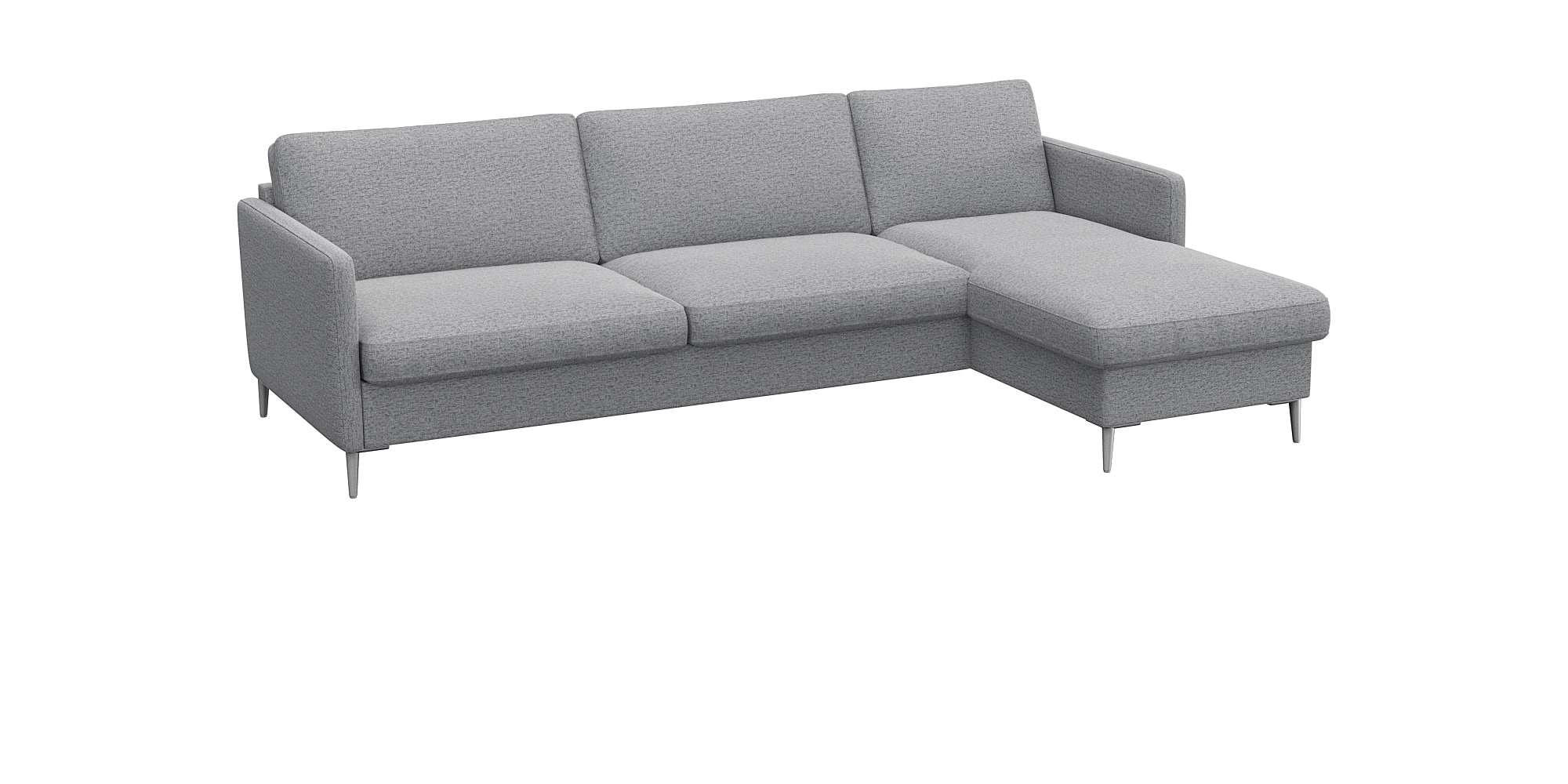 FLEXLUX Ecksofa »Fiore, super Sitzkomfort durch Kaltschaum im Sitz, L-Form«, schmale Armlehnen, Füße Alu