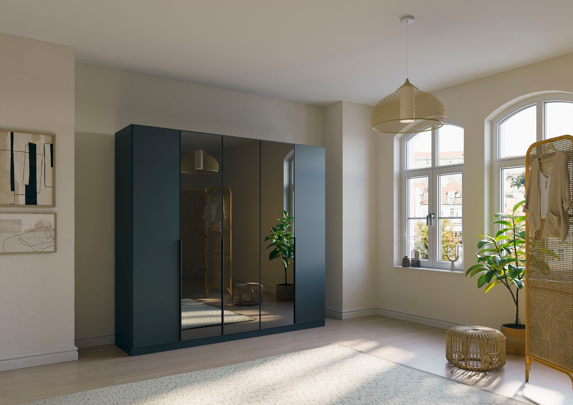 INOSIGN BY RAUCH Drehtürenschrank »Ferris Schrank Breite 2,10m BESTSELLER Schlafzimmerschrank«, Kleiderschrank mit Spiegel in den Ausführungen BASIC/CLASSIC/PREMIUM