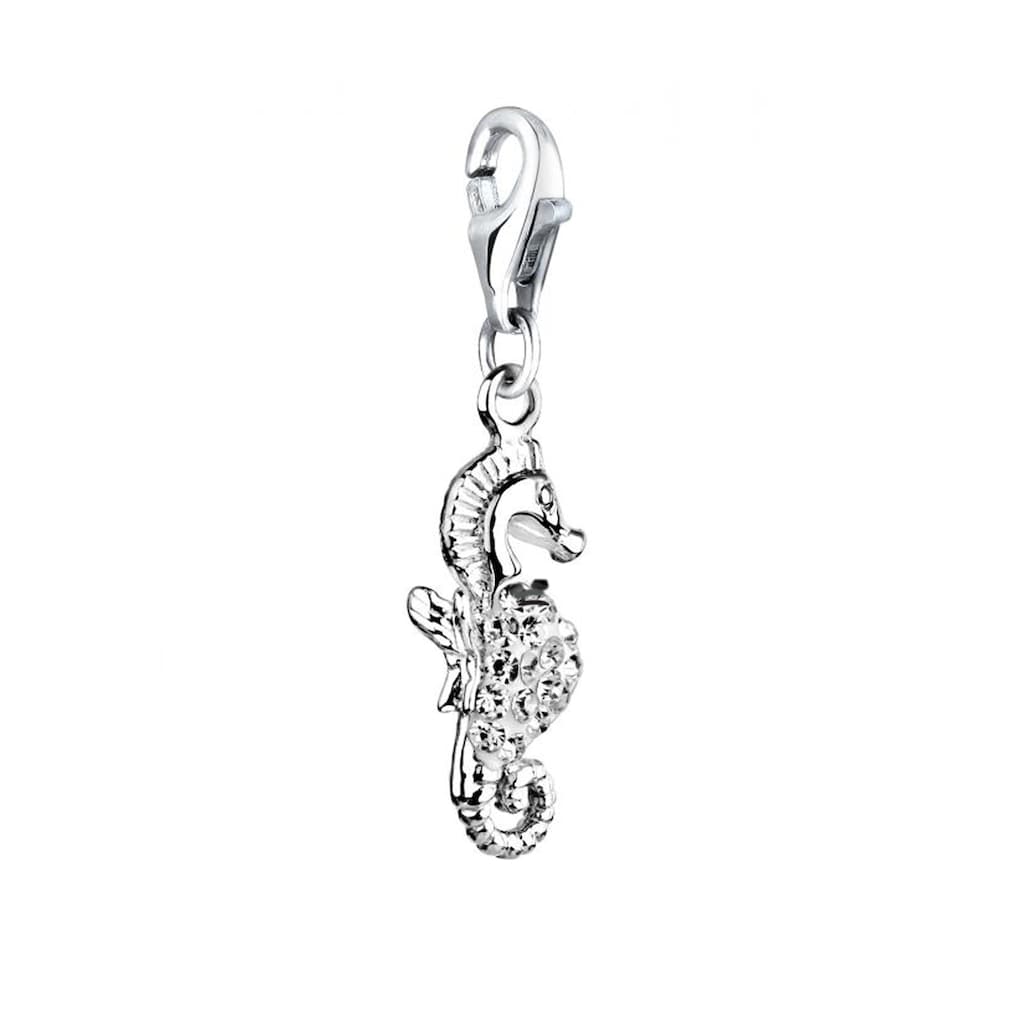 Nenalina Charm-Einhänger »Seepferdchen Kristalle Meer 925 Silber«