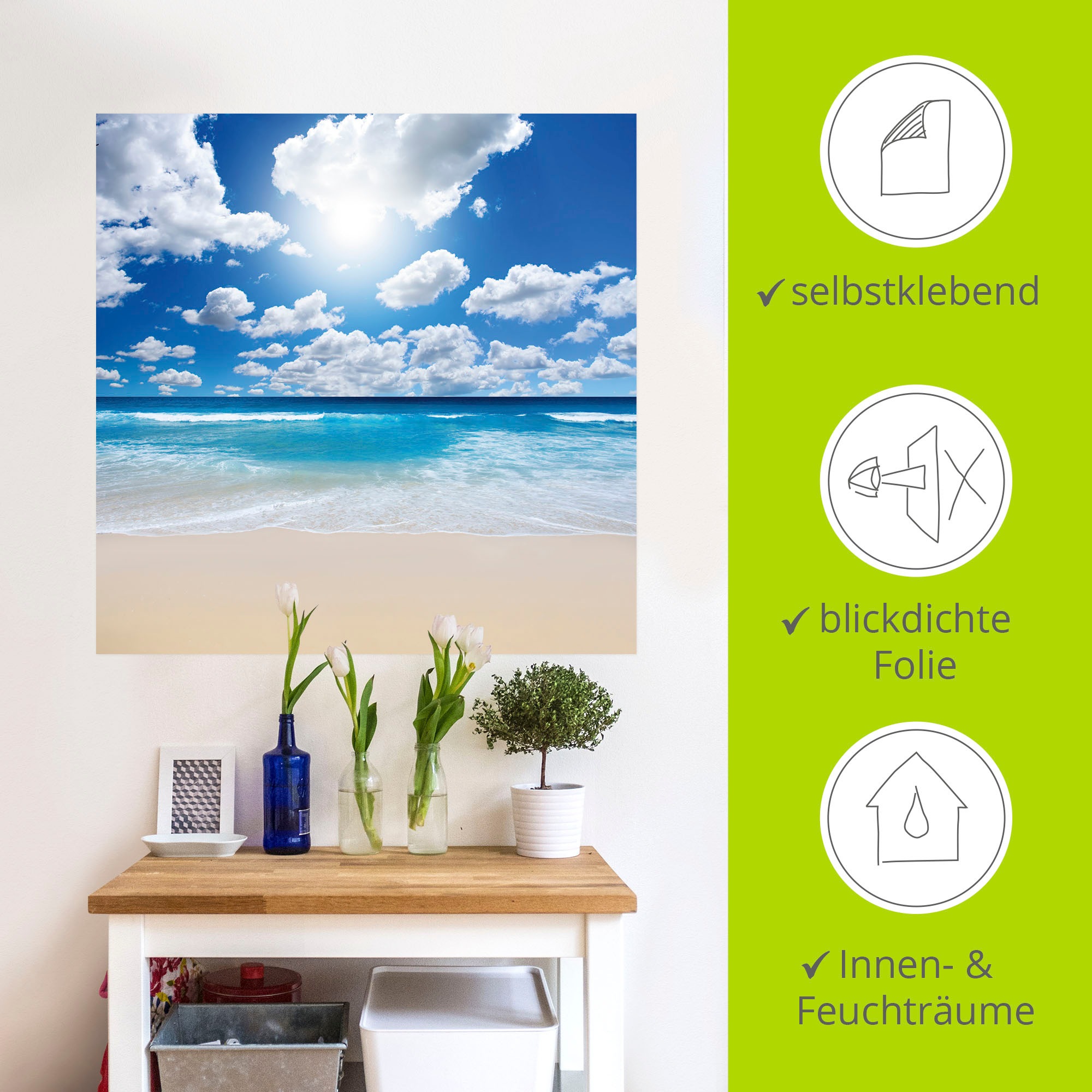 Artland Wandbild »Großartige Strandlandschaft«, Strand, (1 St.), als Leinwandbild, Poster, Wandaufkleber in verschied. Größen
