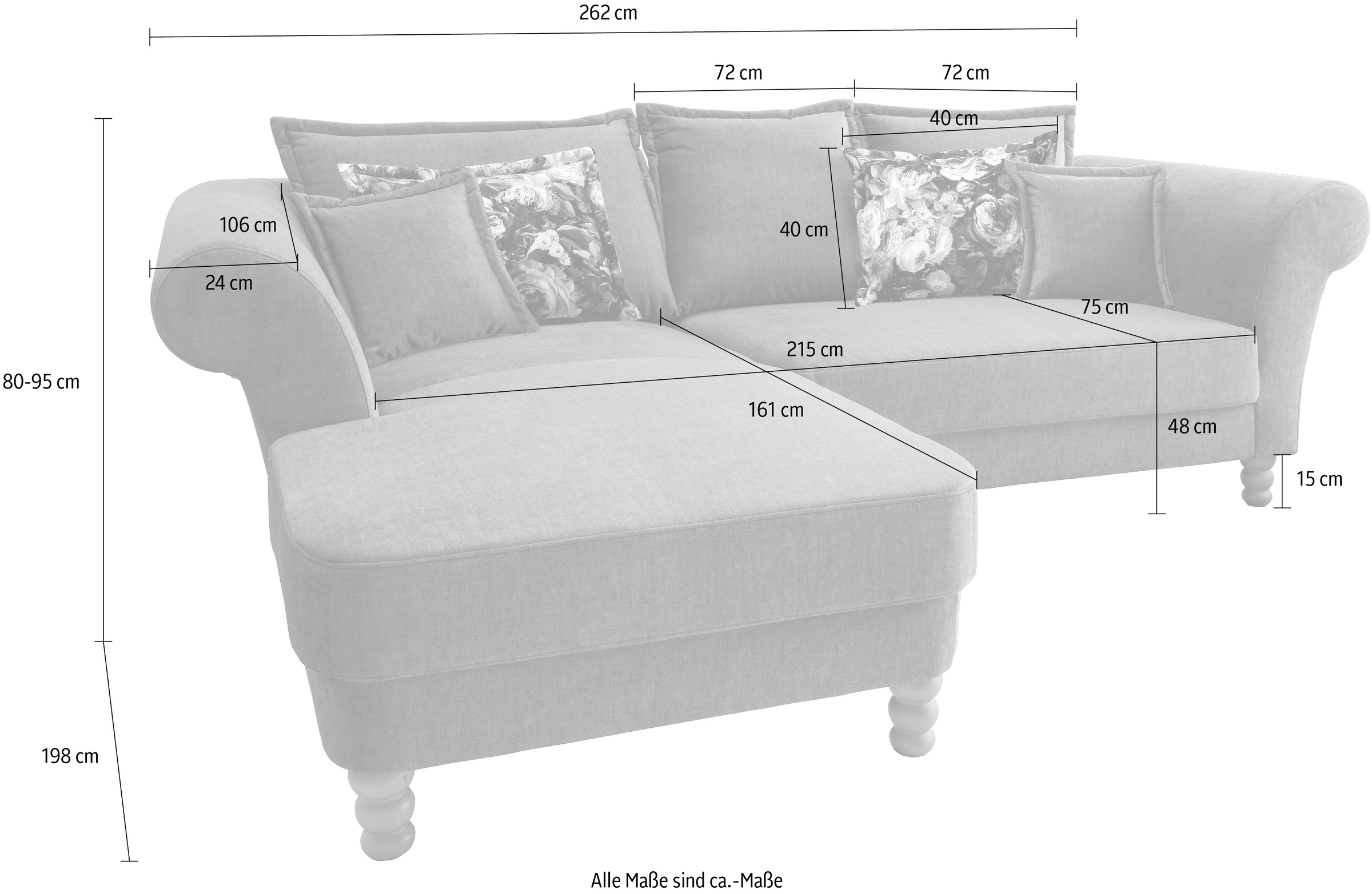 Home affaire Ecksofa »Tassilo Mega Polsterecke mit Kaltschaum im Sitz, bequem, L-Form«