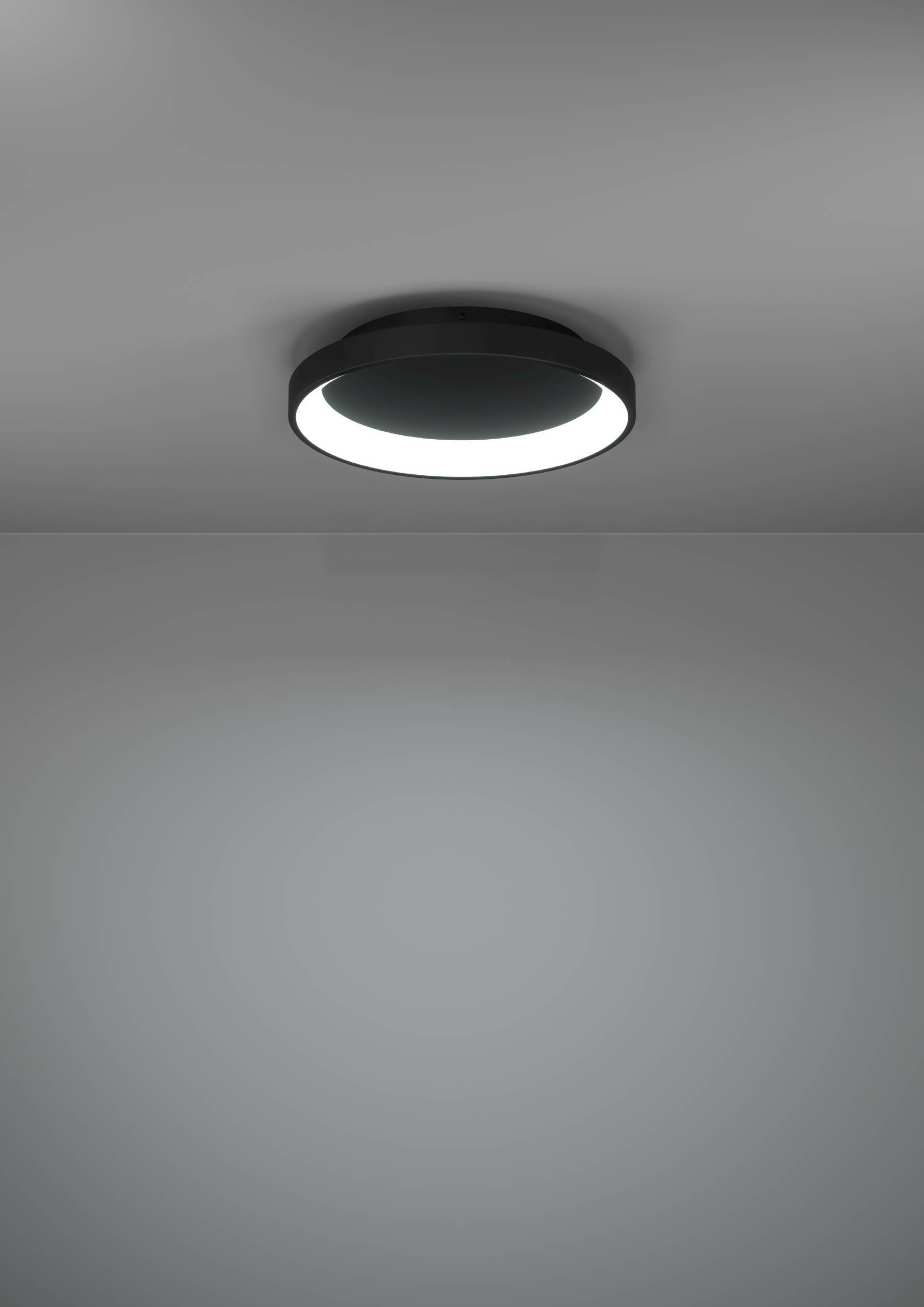 EGLO Deckenleuchte »Loretello Deckenlampe, Wohnzimmerlampe, Metall und Kunststoff, Lampe« LED-Modul 1 Stk. Kaltweiß | Neutralweiß | Warmweiß Wand-/Deckenleuchte - H7,5 x Ø35 cm - schwarz - 12W inkl.