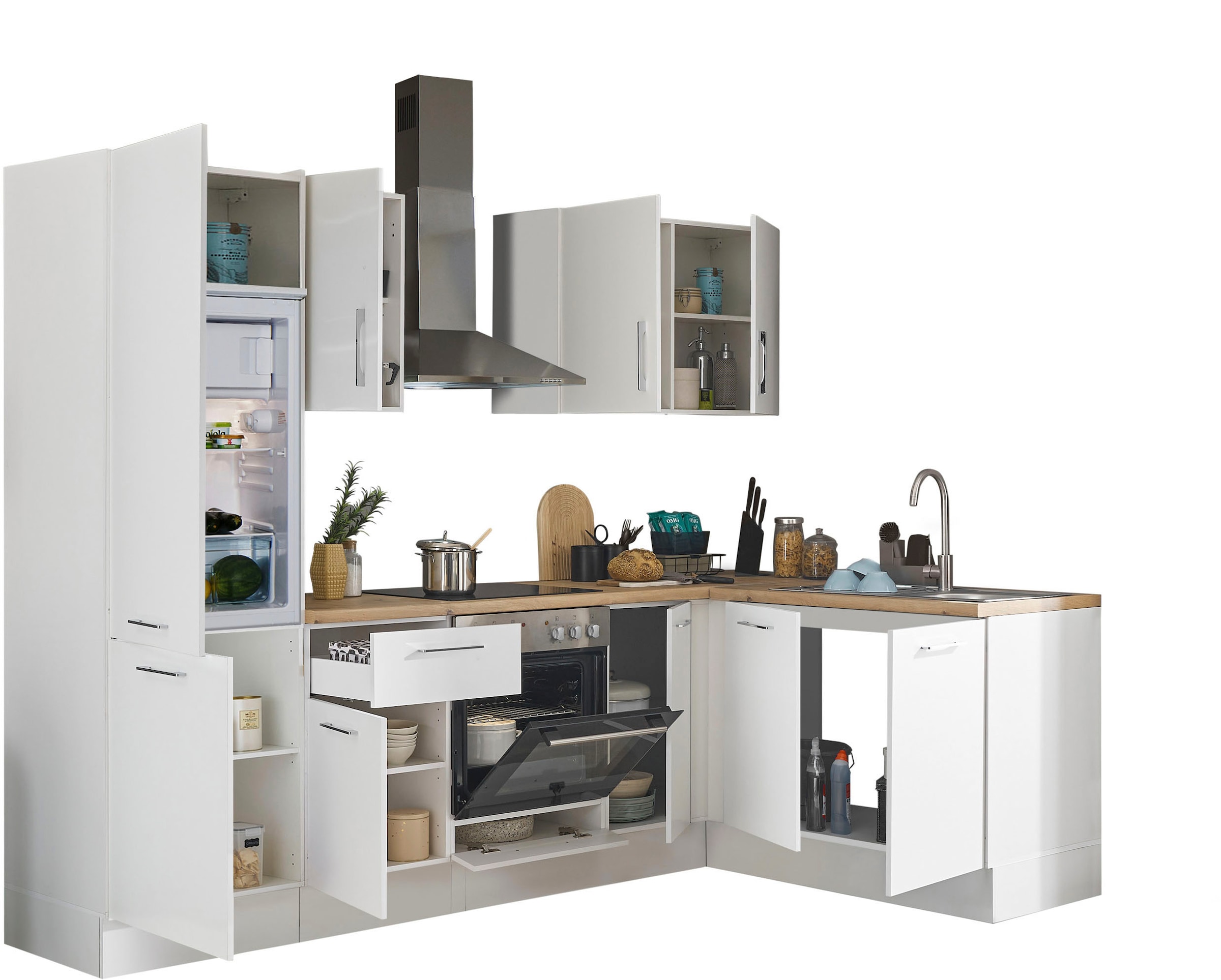 BASIC by Balculina Winkelküche, Breite 270 cm, wahlweise mit E-Geräten