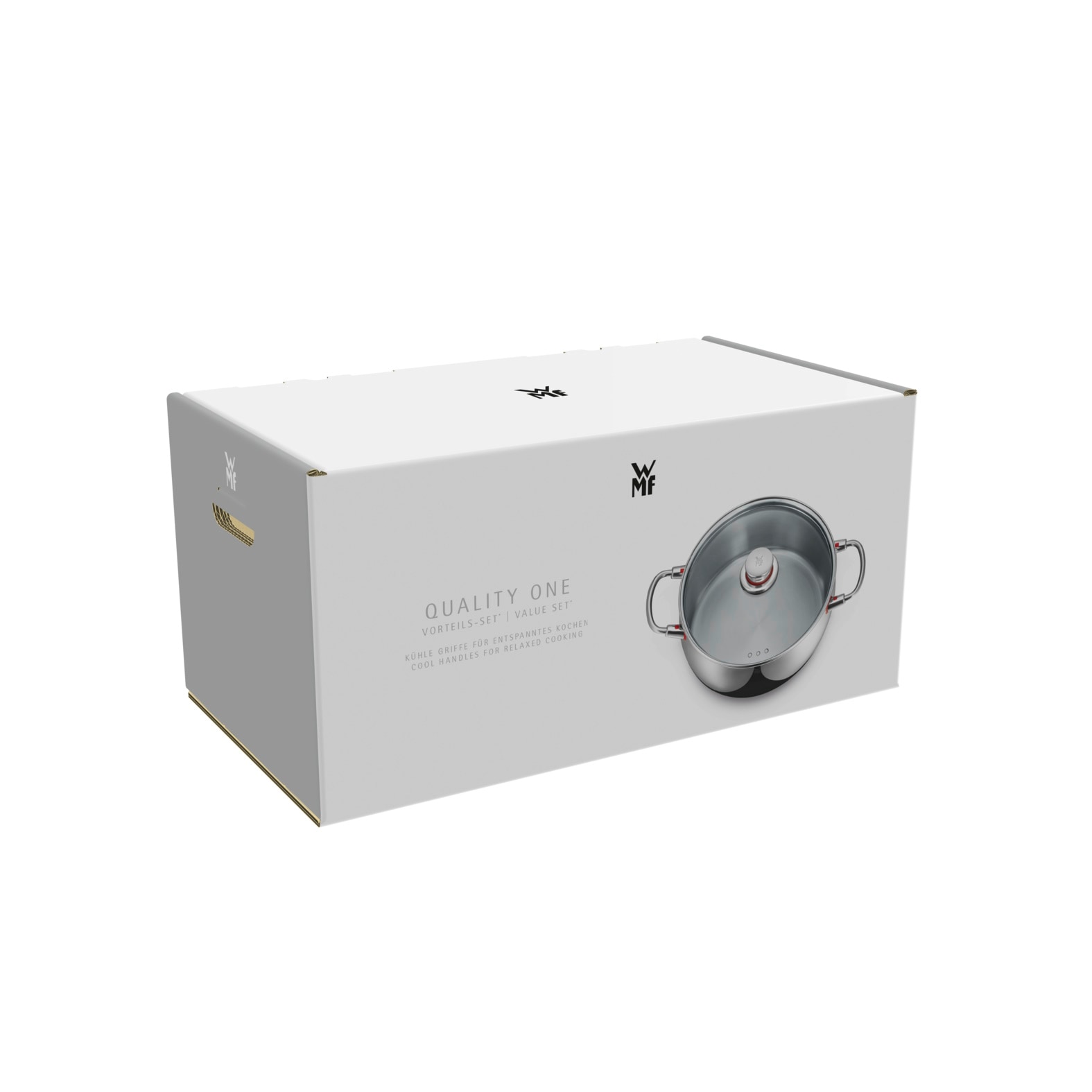 WMF Topf-Set »Quality One Induktion 5-teilig, Kochtopf Set mit Glasdeckel« Set, Bratentopf Ø 20 cm, Fleischtopf Ø 16/20/24 cm, Stielkasserolle Ø 16 cm, 5 Stk. tlg. Cromargan® Edelstahl Rostfrei 18/10