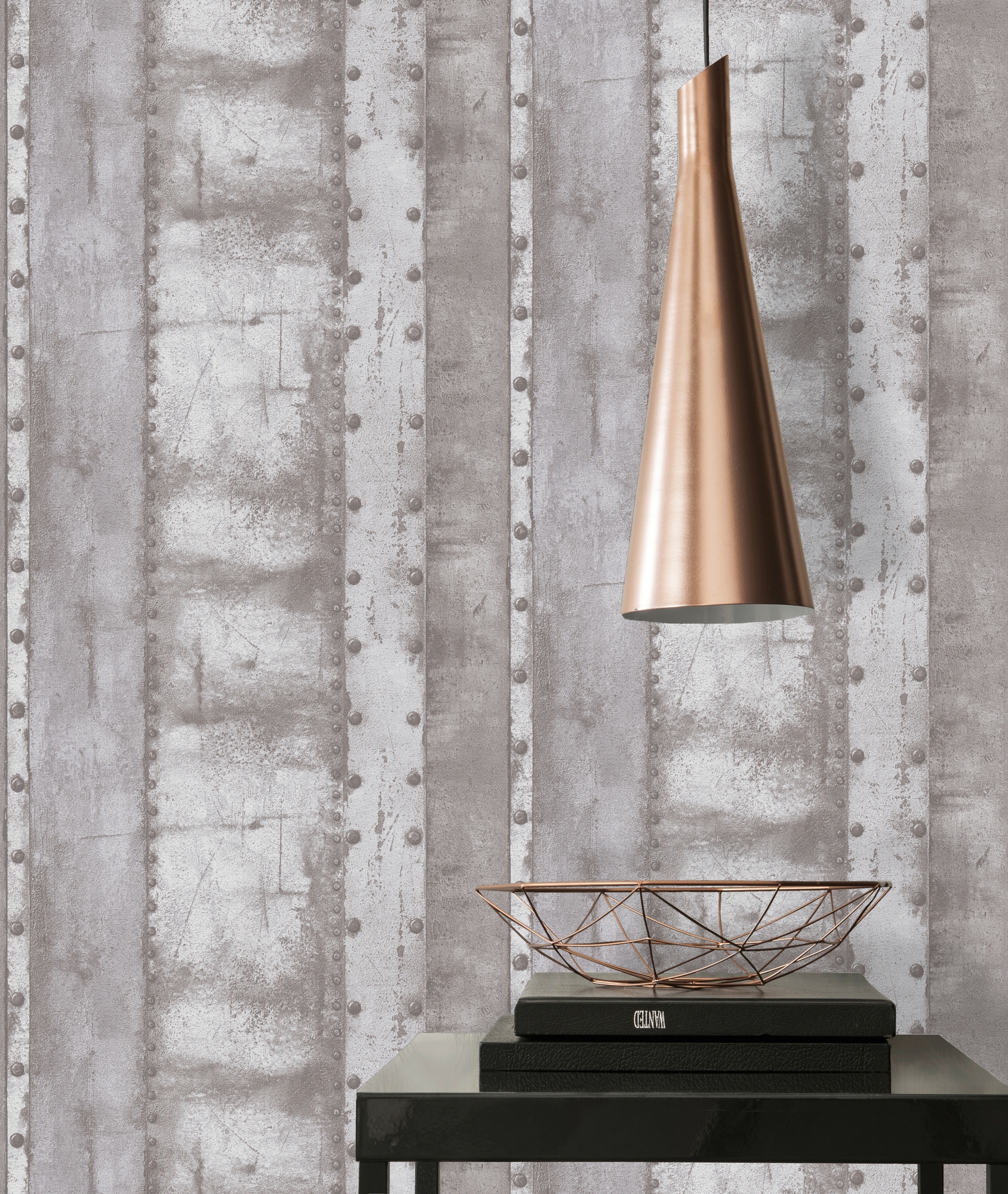 living walls Vliestapete »Industrial«, metallic-Metall-Effekte-gemustert, Metall Tapete Vintage Metalloptik Tapeten Wohnzimmer Schlafzimmer Flur