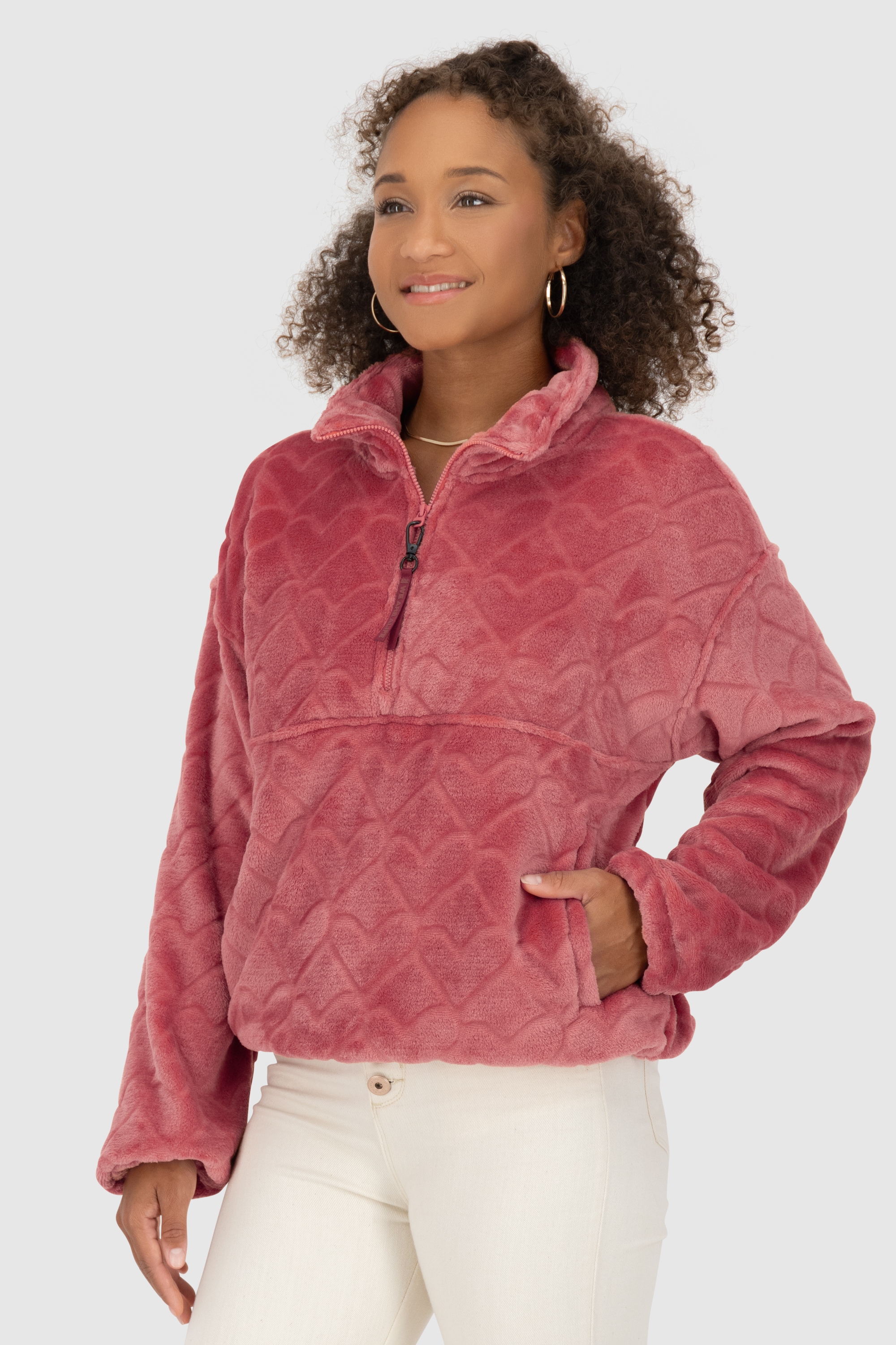 Alife & Kickin Sweatshirt »Damen LilianAK G«, Kuschliger Teddy Pullover mit zwei seitlichen Eingriffstaschen