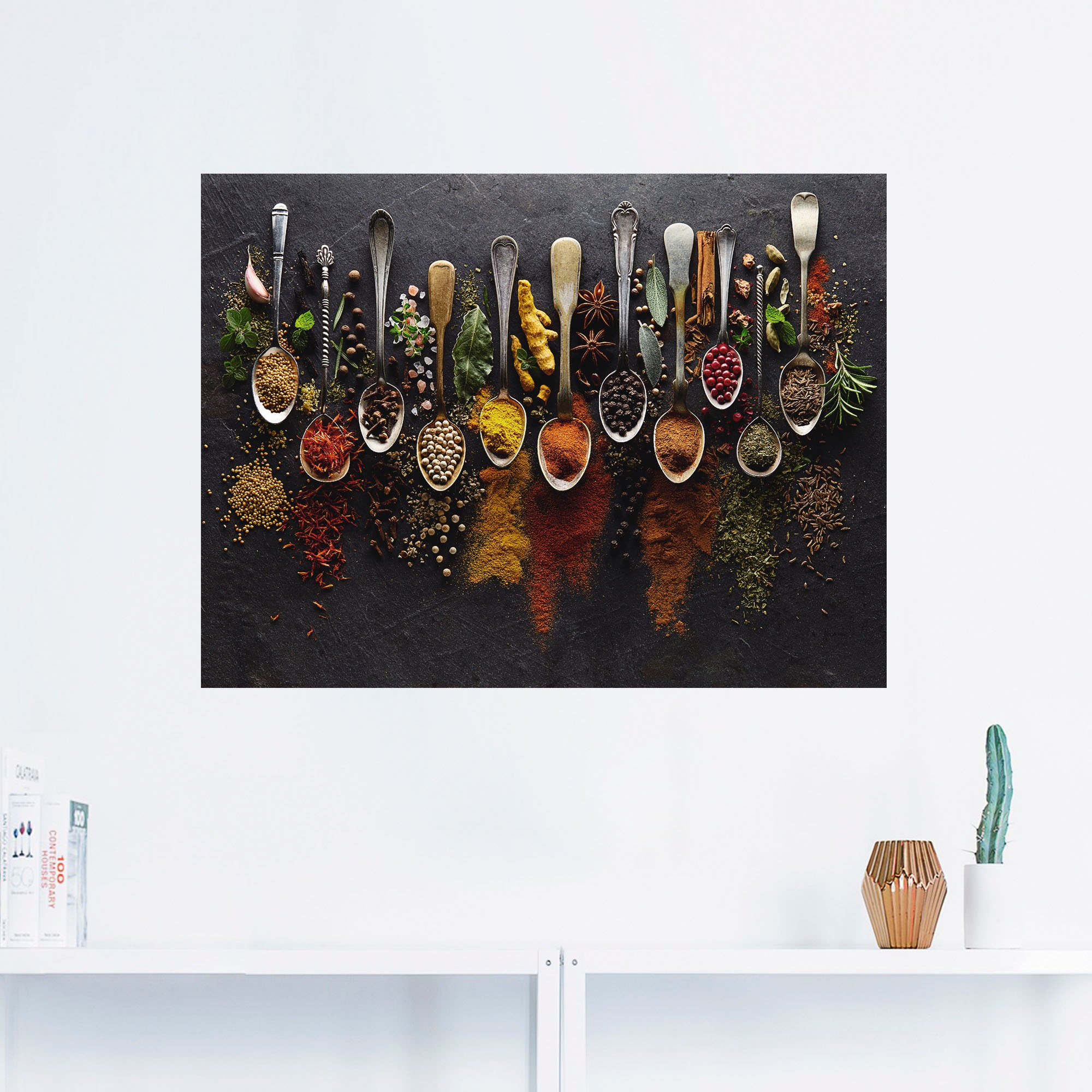 Artland Wandbild »Kräuter Gewürze Schiefer«, Lebensmittel, (1 St.), als Alu günstig online kaufen