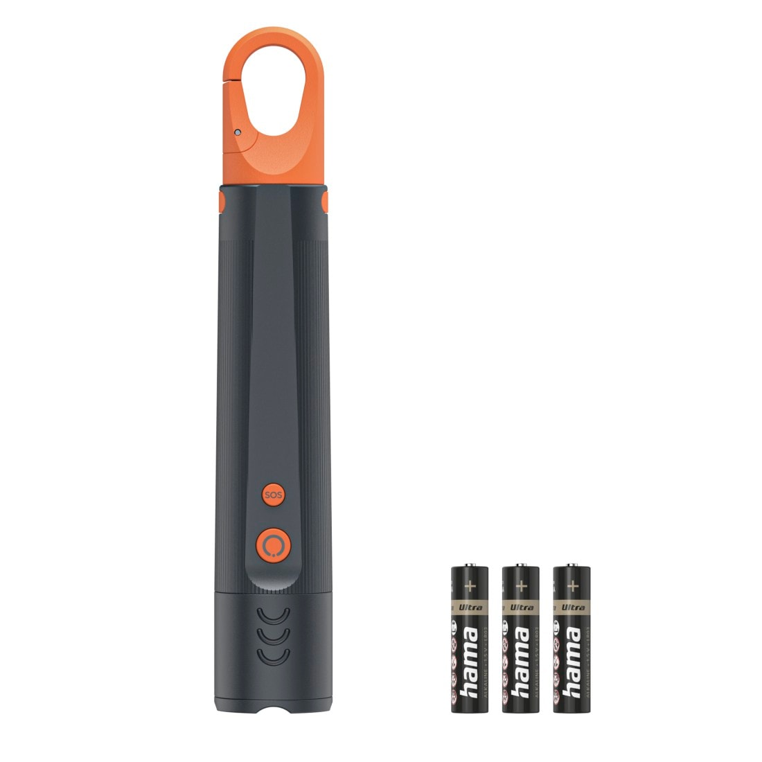 Hama LED Taschenlampe »LED-Taschenlampe, Batterien, stoßfest, Aluminium, 4 Modi+SOS, Zoom« stromsparend, Schutz vor Spritzwasser , robust