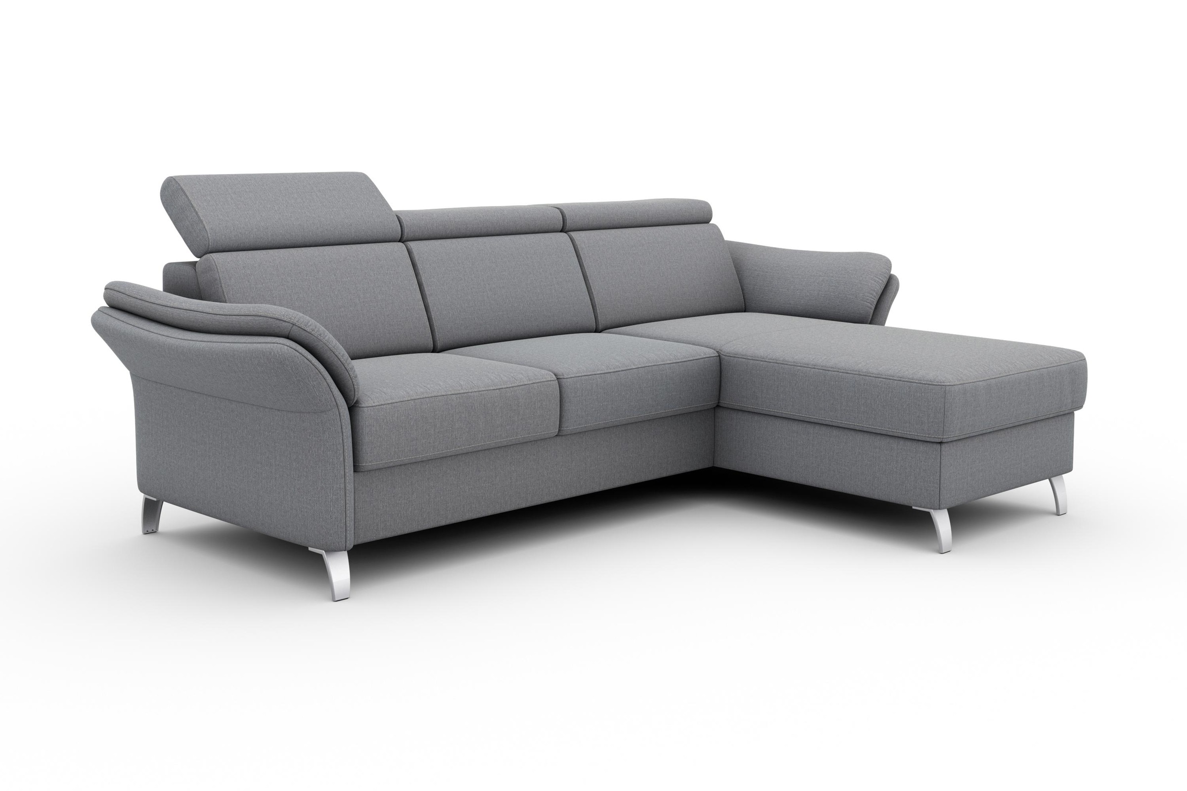 sit&more Ecksofa »Vincenzo L-Form«, inklusive Kopfteilverstellung, wahlweise mit Bettfunktion, Bettkasten