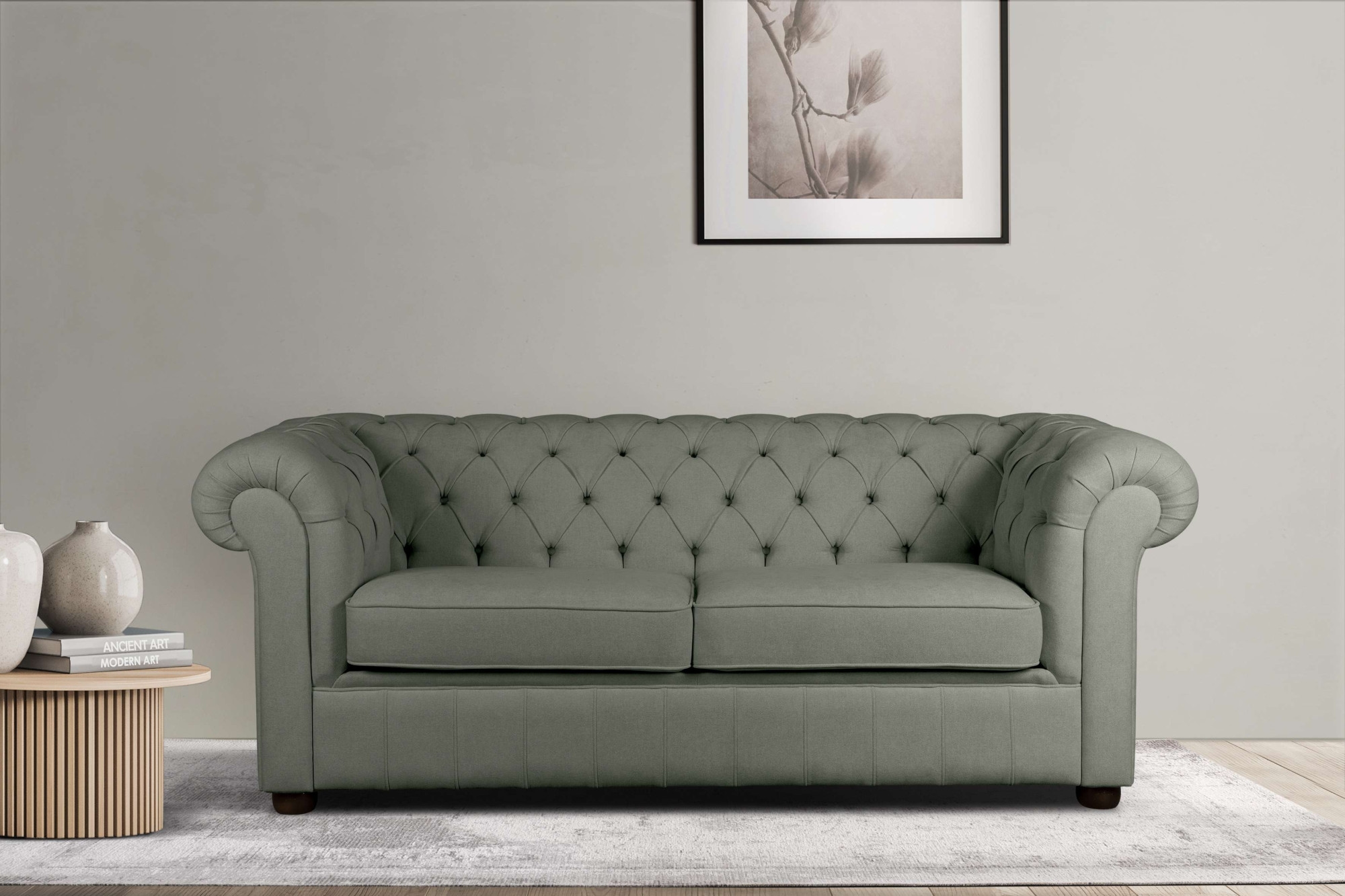 Home affaire 3-Sitzer »CHARENTE, optionale Schlafsofa, Chesterfield-Sofa, Bettfunktion«, mit edler Knopfheftung und typischen Armlehnen, B/T/H 198/89/74 cm