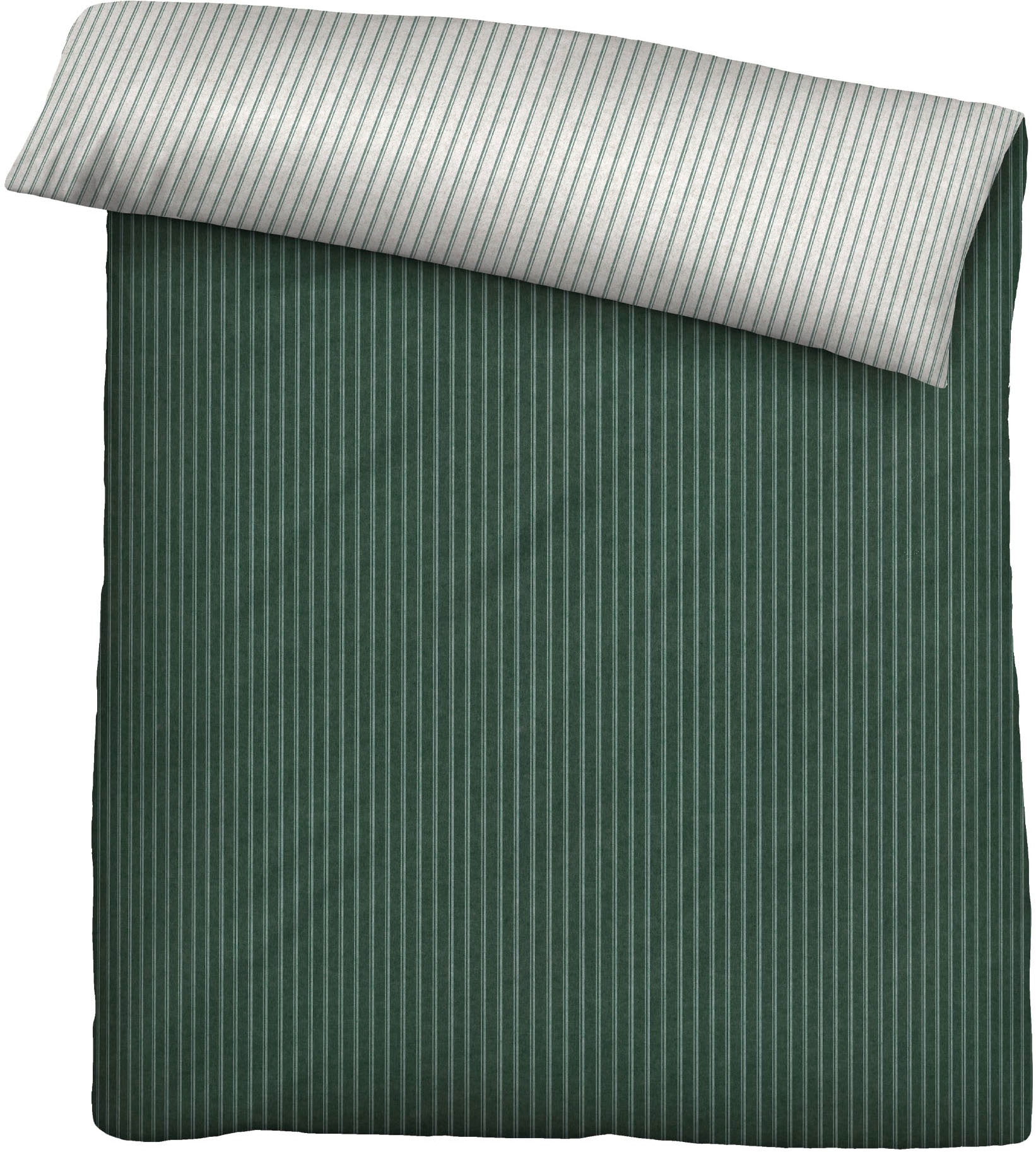 Biberna Wendebettwäsche »Tillmann« 2 Stk. kuschelig warm im Winter, gestreifte Bettwäsche mit Wendeoptik