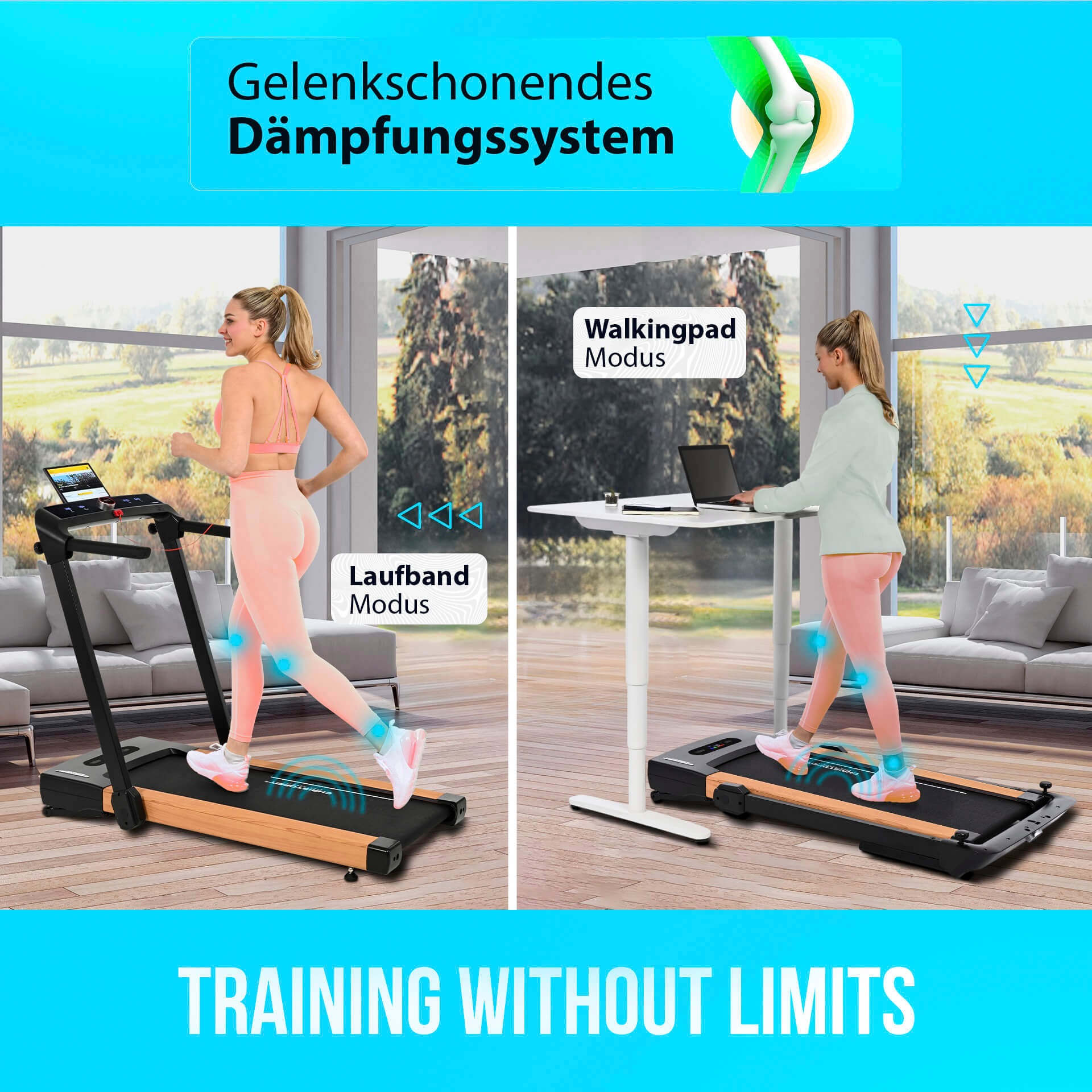 Christopeit Sport® Laufband »2 in 1 S«, (1 tlg., inkl. Bluetooth-Musikboxen), bis max. 14 km/h, klappbar