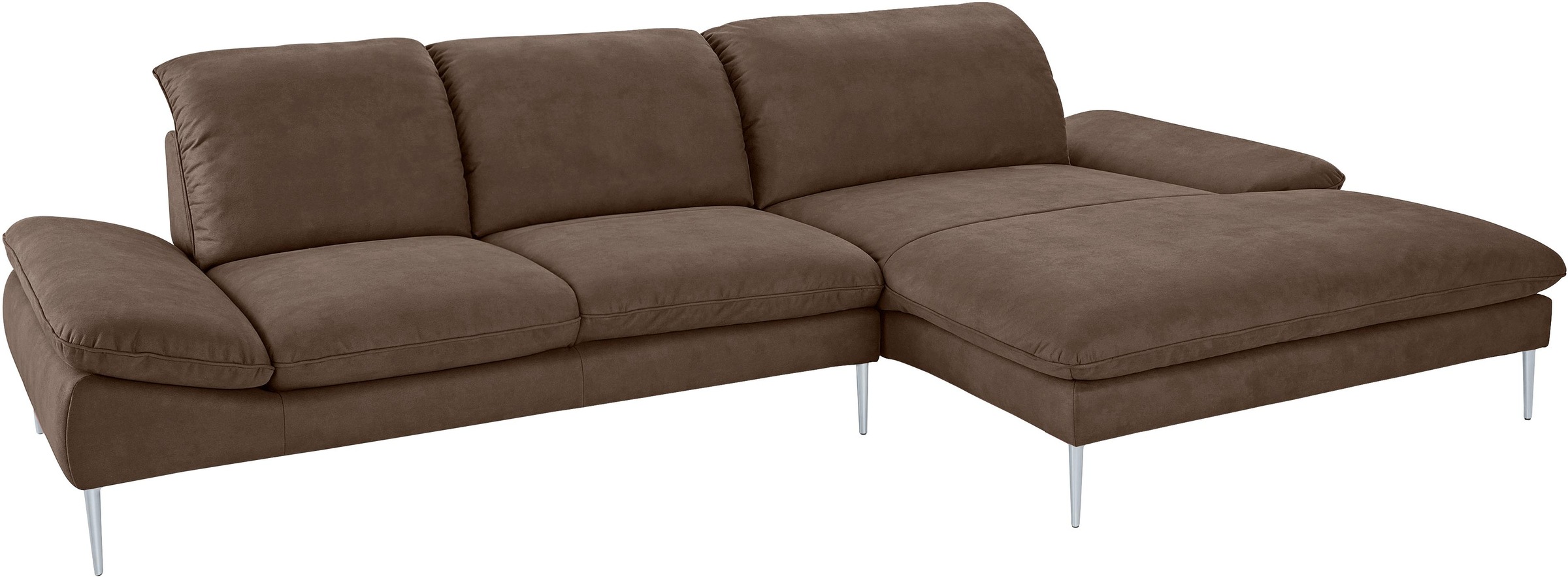 W.SCHILLIG Ecksofa »enjoy&MORE, Designsofa, bequem, zeitlos und elegant, L-Form«, mit Sitztiefenverstellung, Füße silber matt, Breite 340 cm