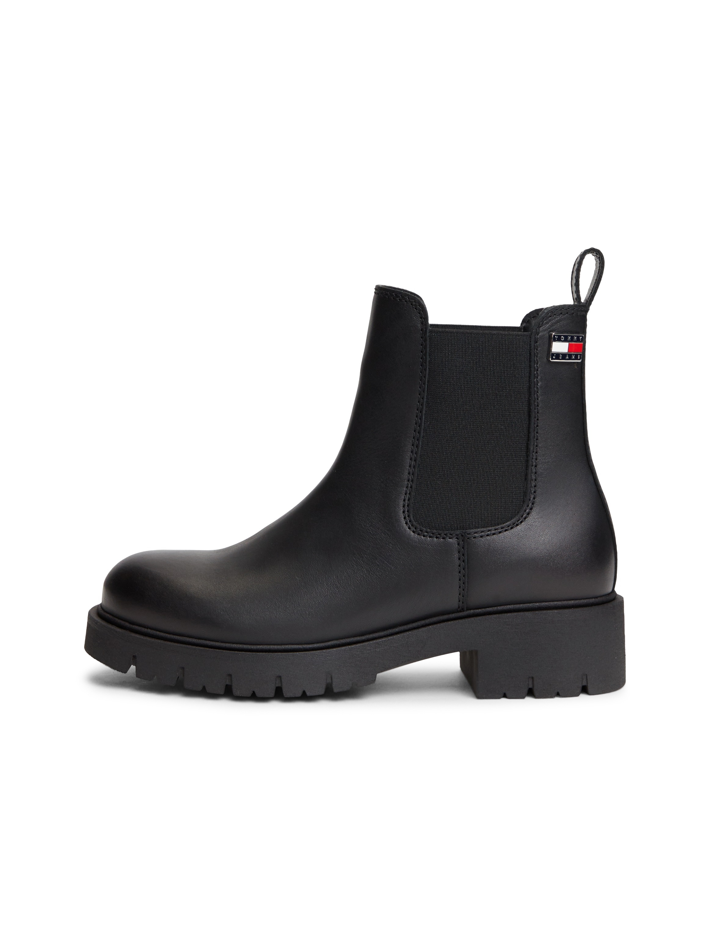 Tommy Jeans Chelseaboots »TJW CLEATED CHELSEA BOOTS«  Blockabsatz, Schlupfboots mit zweckmäßiger Anziehlasche
