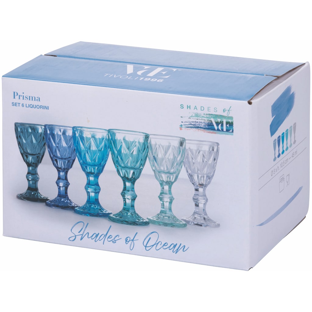 Villa d'Este Likörglas »Prisma Ocean«, (Set, 6 tlg.)