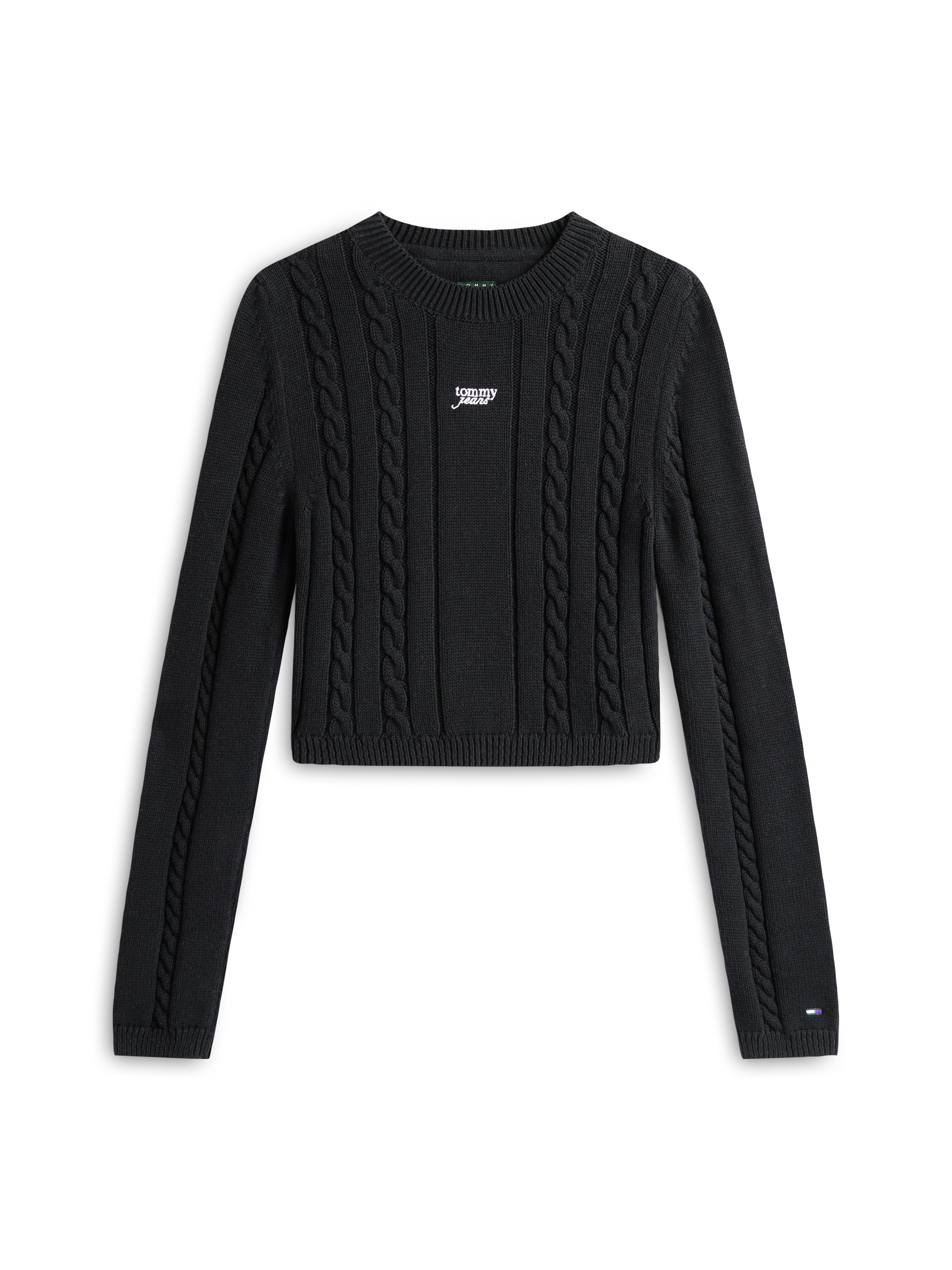 Tommy Jeans Strickpullover »TJW CABLE SCRIPT SWEATER« mit Zopfmuster
