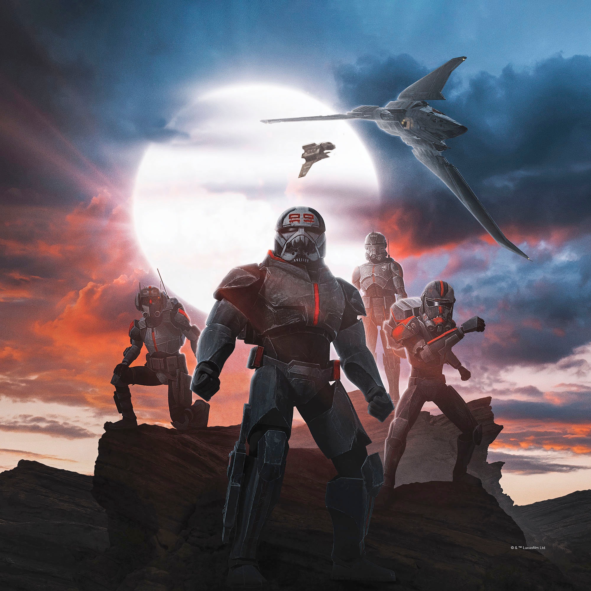 Komar Leinwandbild »Star Wars Bad Batch Strong Team - Größe 40 x 40 cm«, Disney, (1 St., 40 x 40 cm (Breite x Höhe), Keilrahmenbild mit Echtholzrahmen, Kinderzimmer