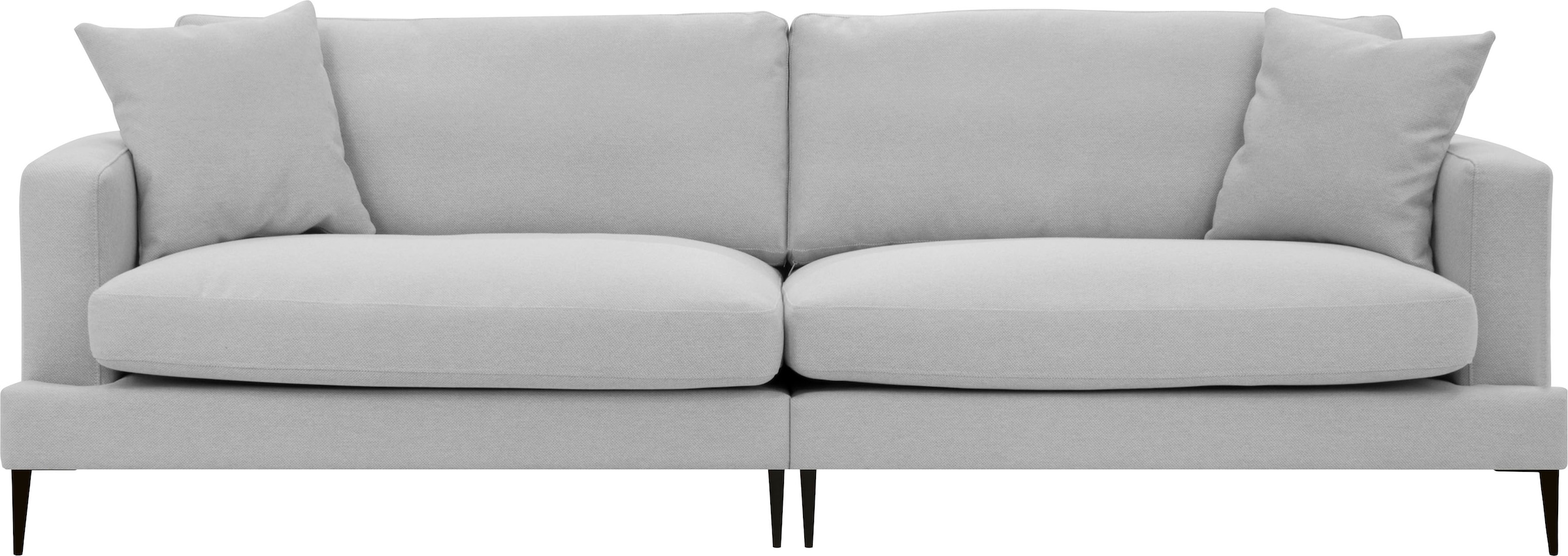 Leonique 3-Sitzer »Cozy elegantes Designsofa, Maße B/T/H: 211/97/80 cm«, mit losen Kissen und Metallbeinen