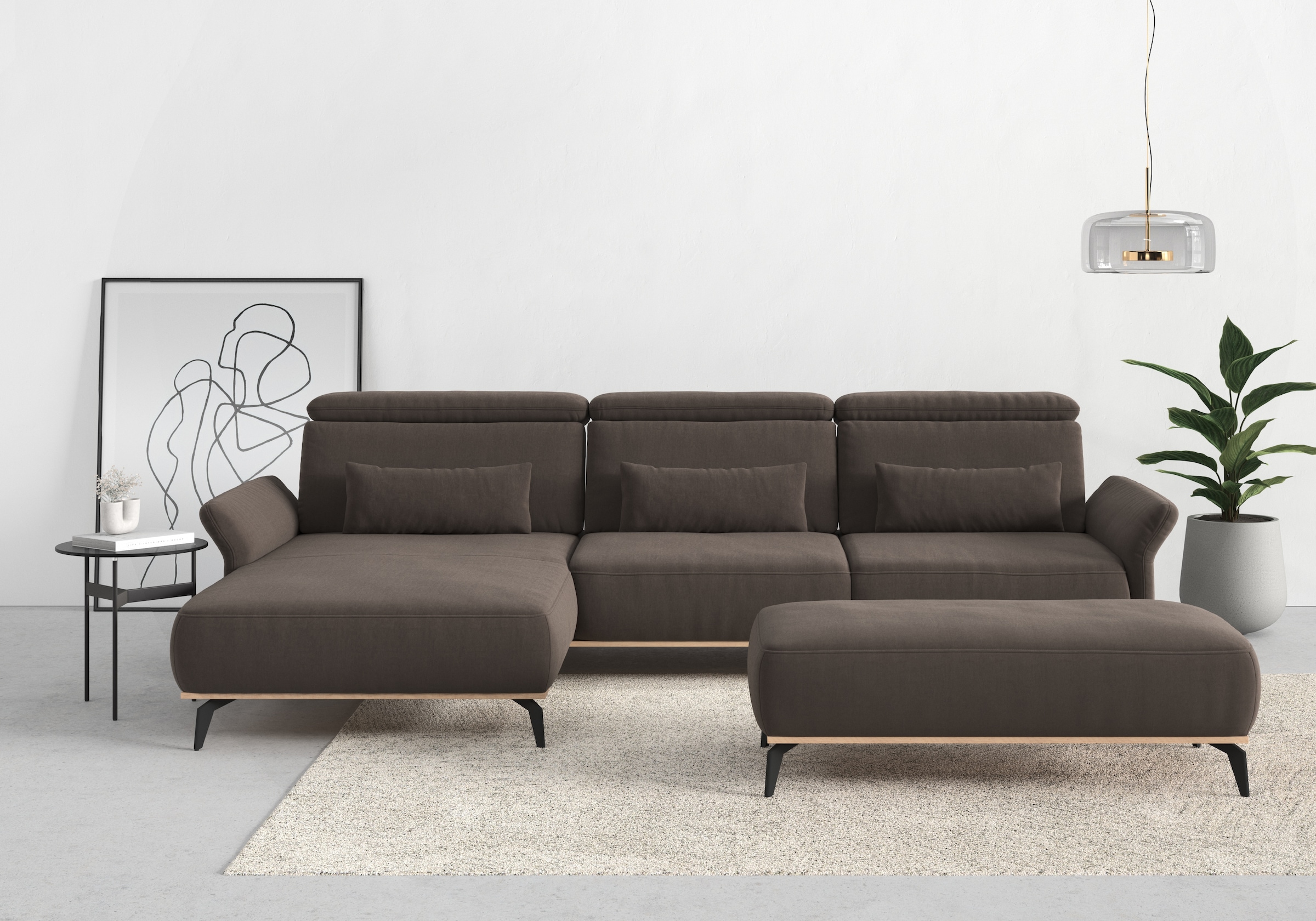 Places of Style Ecksofa "Fjord L-Form", massiv, wahlweise mit Armlehnfunkti günstig online kaufen