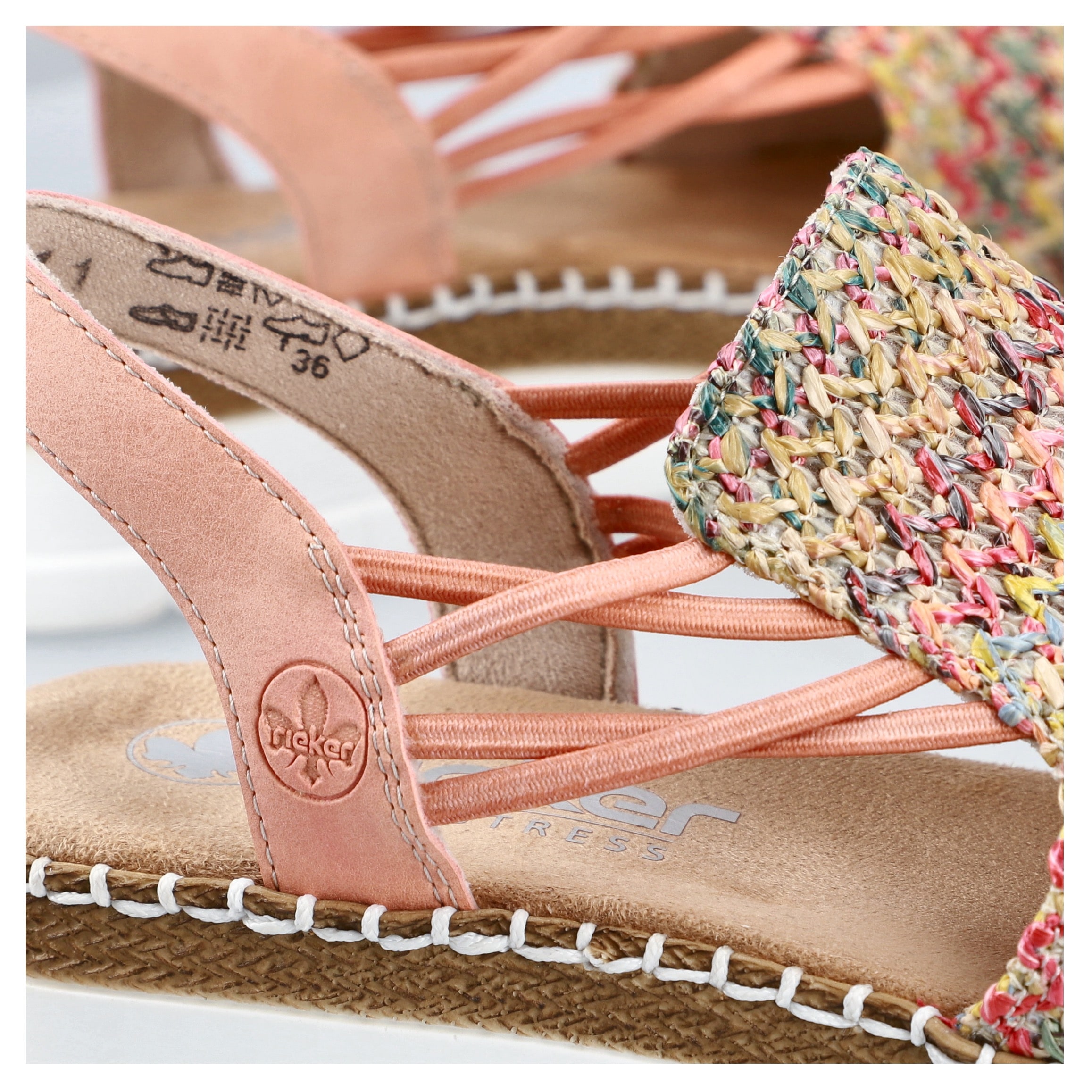 Rieker Sandale  Sommerschuh, Sandalette, Keilabsatz, in modischer Optik